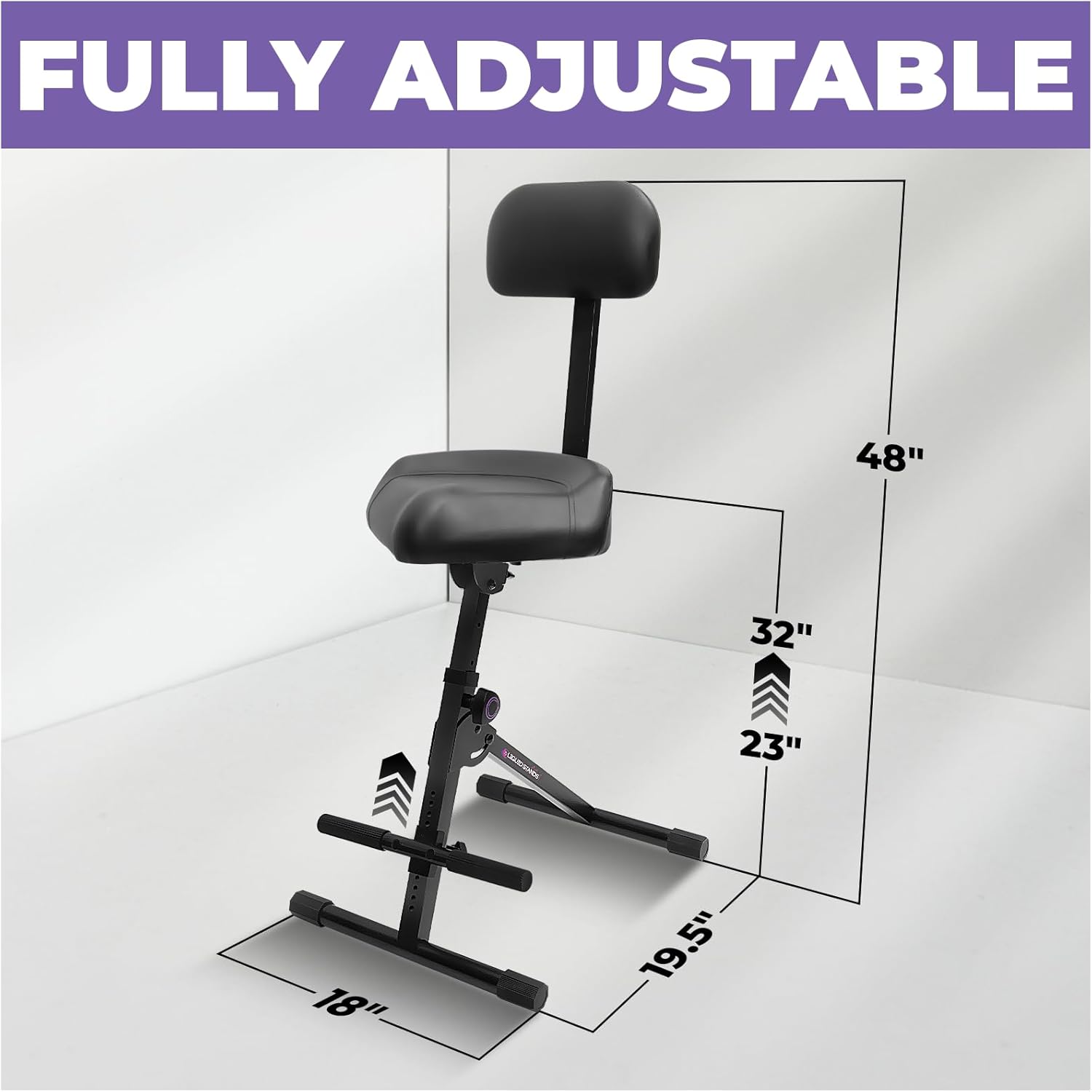 Liqui Stand Guita Stoo Adjustabl Stoo Standar Musicia Dru Thron wit Backres Guita Sea Dru Seat Musicia Chair Chai fo Adults Kids Drumme an Guitarist