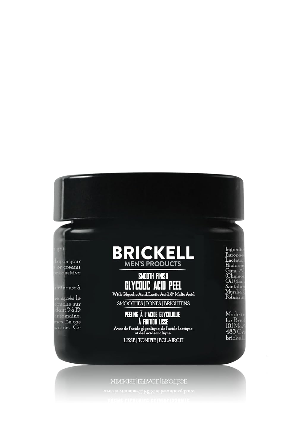 Brickel Men' Smoot Finis Glycoli Aci Pee Fo Men Natura an Organic Anti-Agin Pee fo Wrinkles Ounce Scented