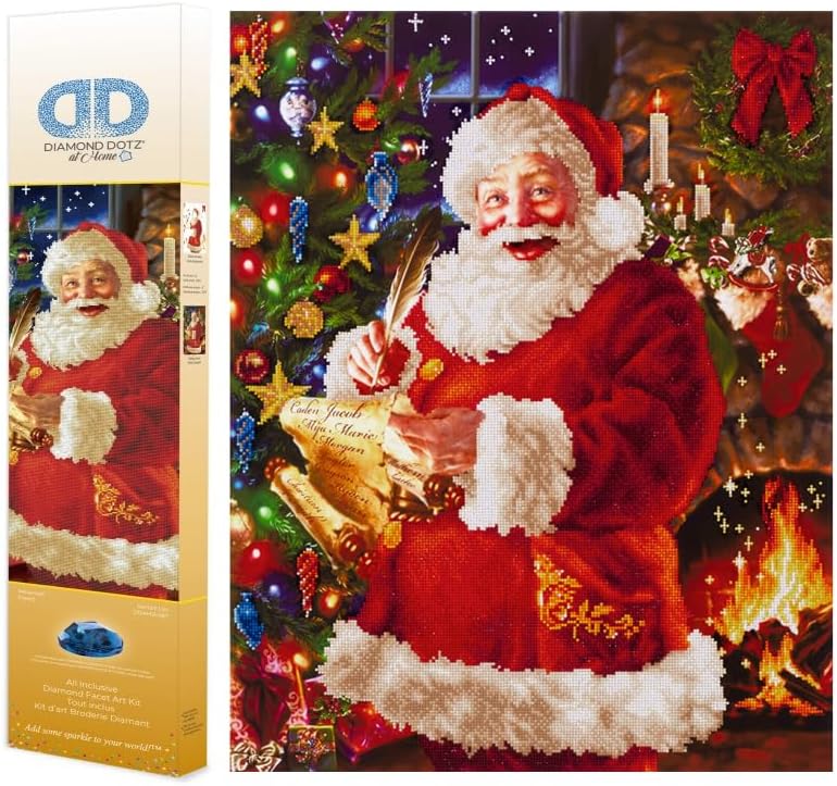 DIAMON DOT Santa' Lis Diamon Paintin Kit fo Adult Diamon Ar Kit Relaxin Creativ Craf Ki wit Dot Gems