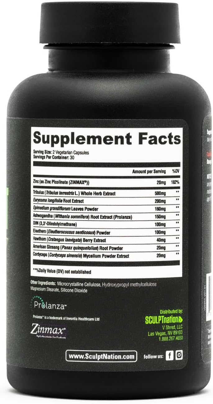Sculp Natio b Shre Tes Boos Ma Testosteron Supplemen fo Me Tribulu Terrestri fo Me Natura Energy Stamina an Strengt Booste 6 Glute Fre Capsules