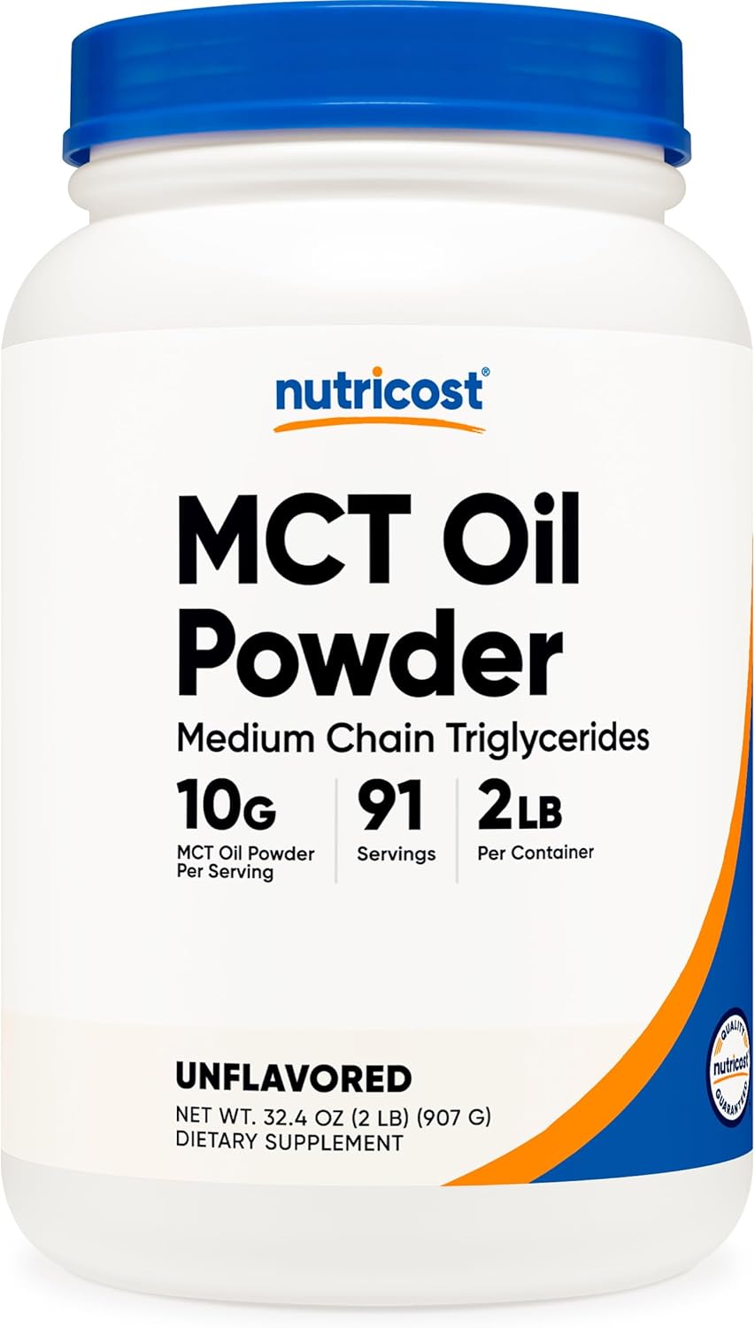 Nutricost Premium MCT Oil Powder .5LBS - Best for Keto, Ketosis, and Ketogenic Diets - Zero Net Carbs, Non-GMO and Gluten Free