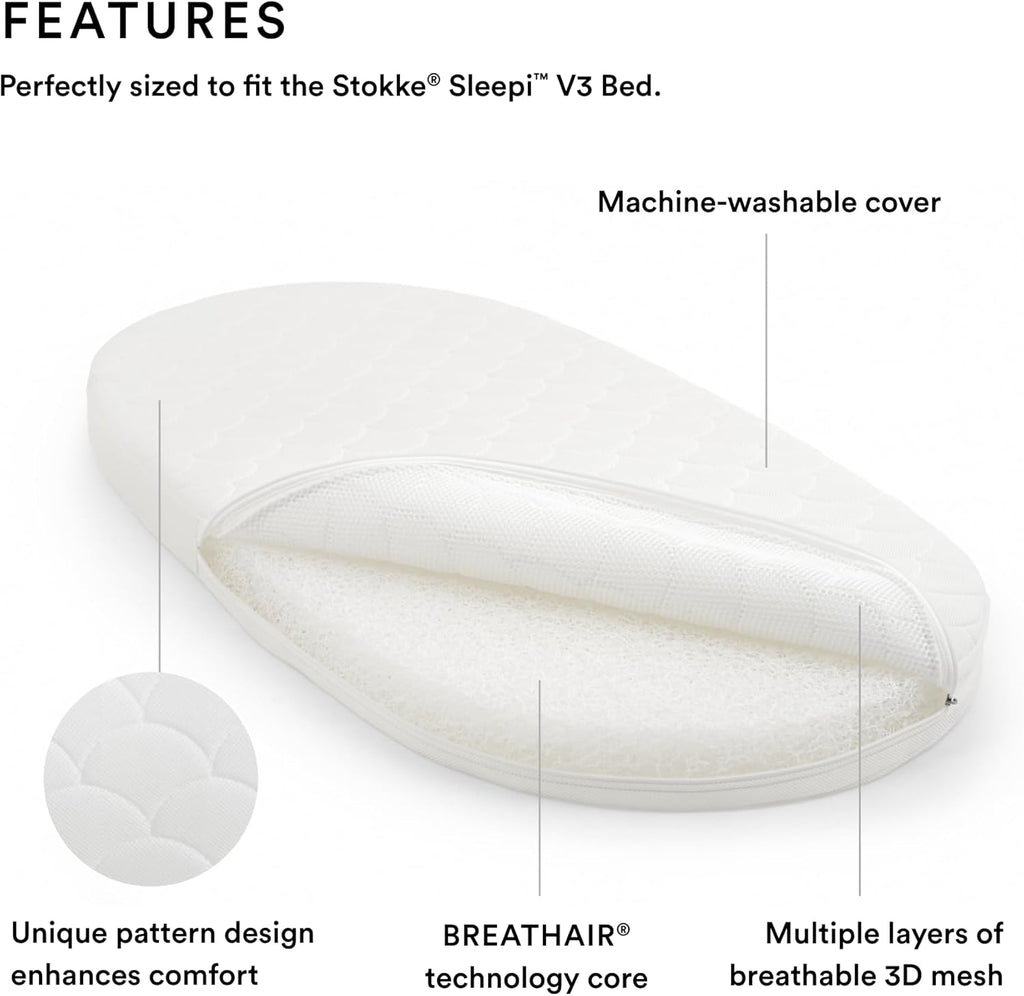 Stokk Sleep V Be Mattres Ai Fir Breathabl fo Baby¡¯ Comfor Non-Toxic Quic Dryin Cor Machin Washabl Cover
