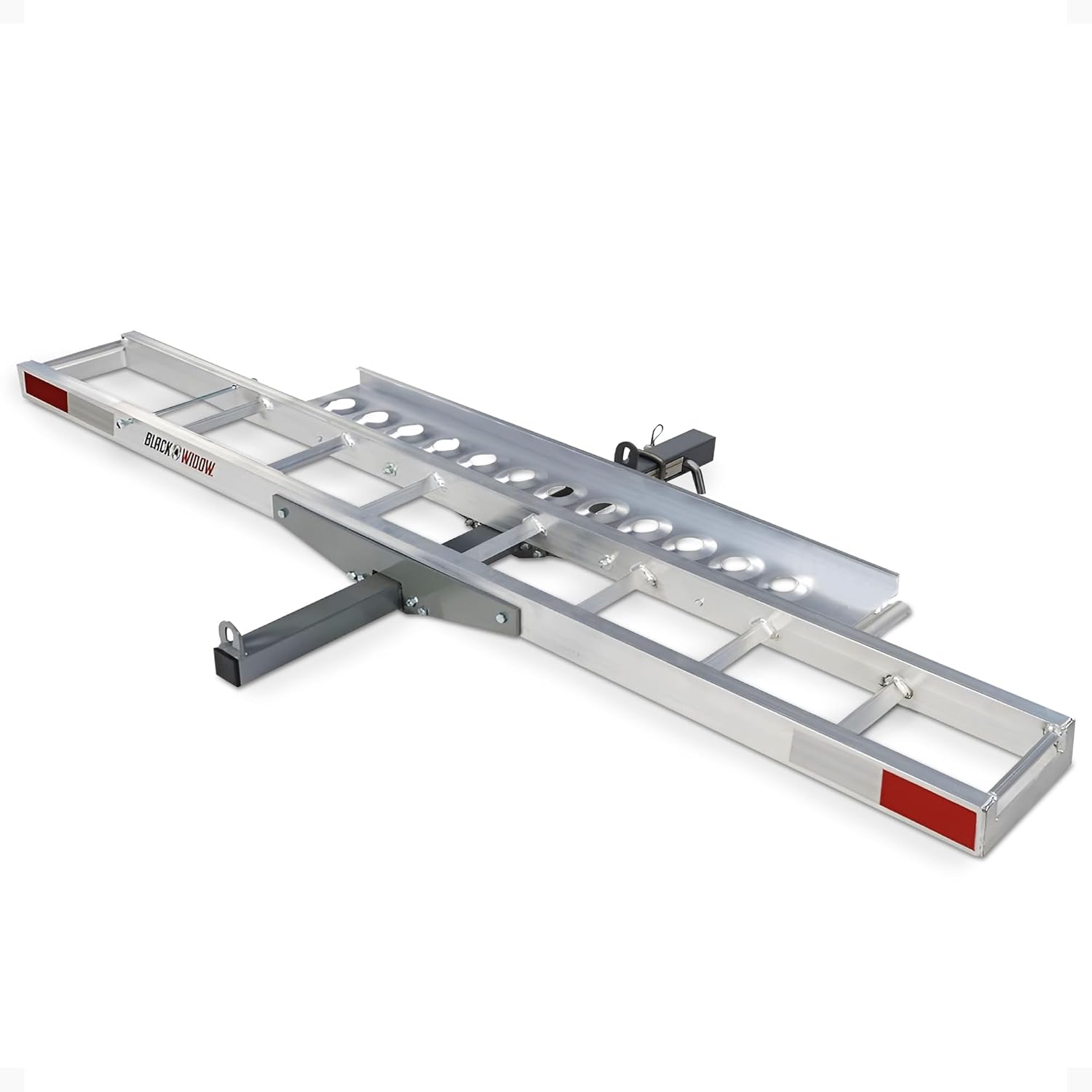 Blac Wido Motorcycl Bik Hitc Carrie wit Loadin Ramp 40 Lb Capacity Metalli Heavy-Dut Aluminu Haule an Platfor fo Motorcycles
