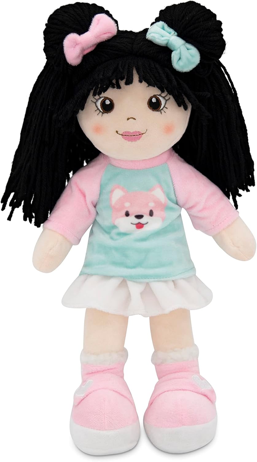 Playtime by Eimmie 14inch Soft Baby Doll for Girls (Lillie) - Plush Rag Doll for Toddlers Infants, Washable Stuffed Toy with Sensory Fabric Body - Great for Baby Showers, Birthdays Special Occasions