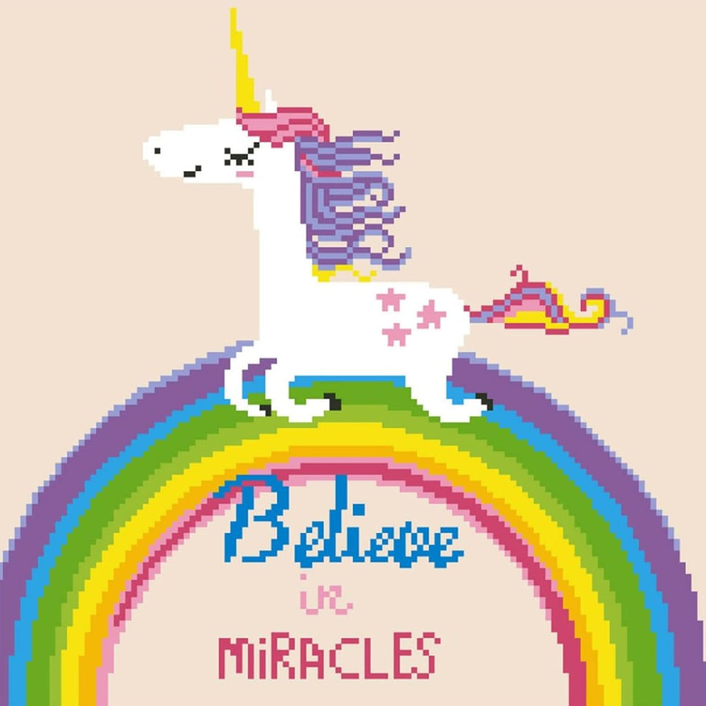 DIAMON DOT Believ i Miracle Unicor Diamon Paintin Kit fo Adult Diamon Ar Kit Relaxin Creativ Craf Ki wit Dot Gem 13.8inchx13.8inch