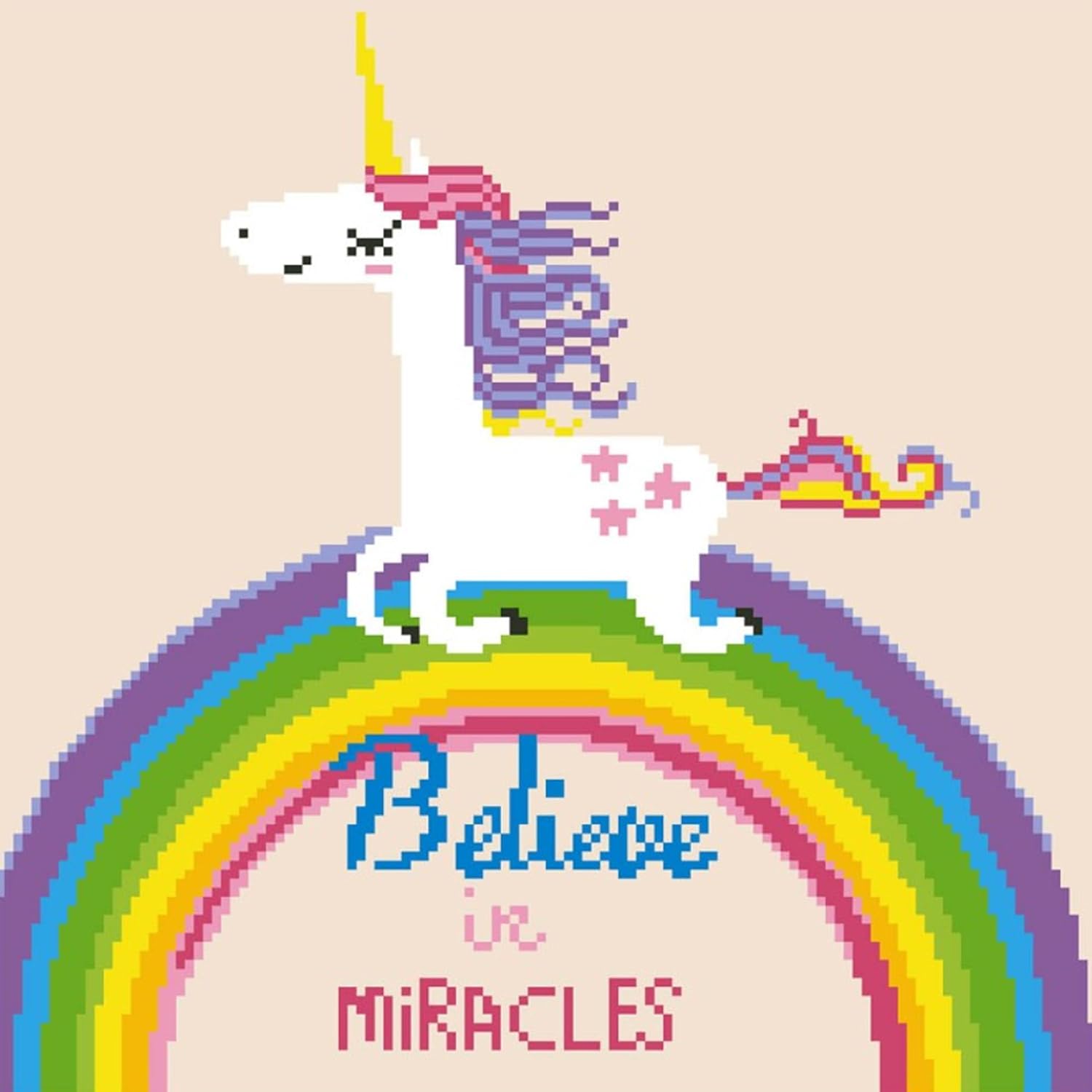 DIAMON DOT Believ i Miracle Unicor Diamon Paintin Kit fo Adult Diamon Ar Kit Relaxin Creativ Craf Ki wit Dot Gem 13.8inchx13.8inch