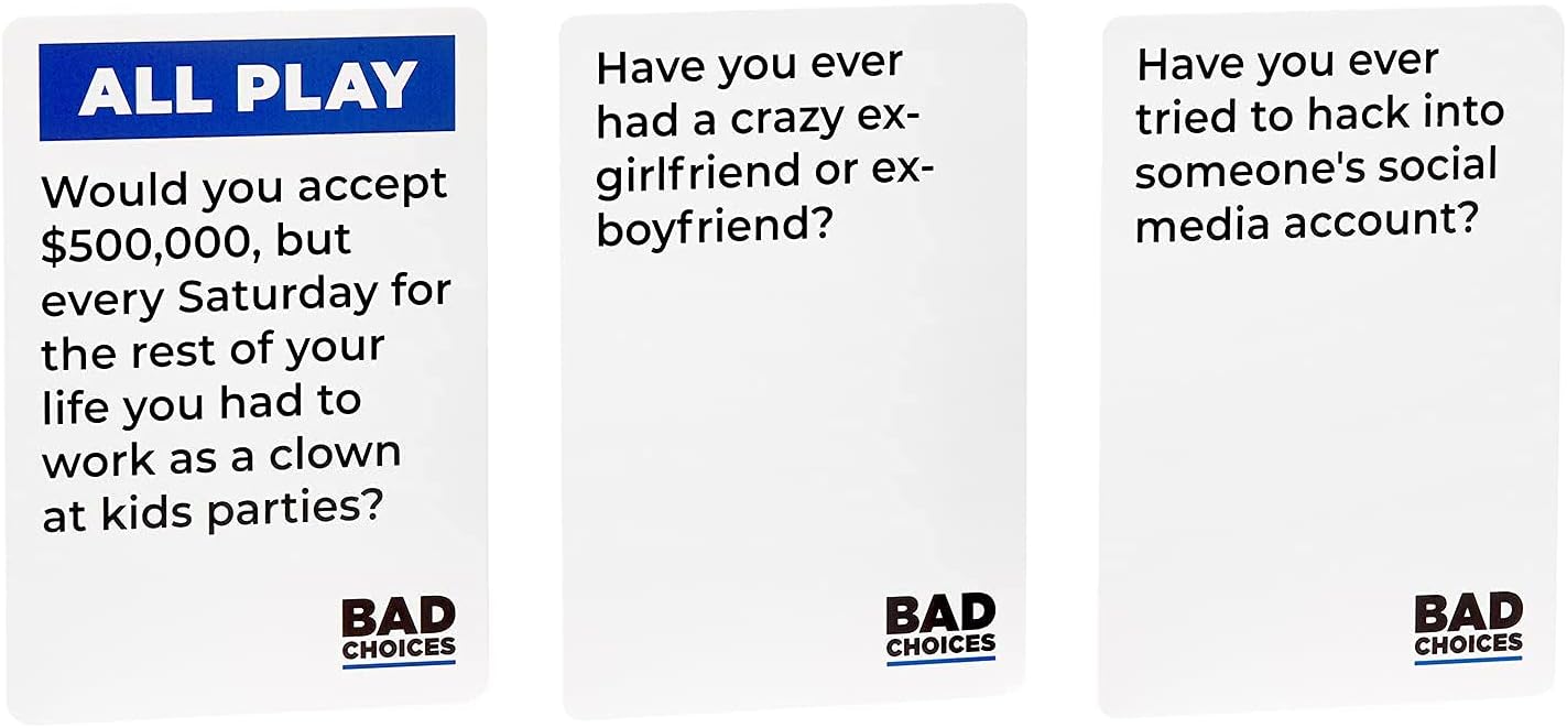 BA CHOICE Part Gam Afte Dar Editio Se Hilariou Adul Car Gam fo Whit Elephan Parties Stockin Stuffer an Boar Game Nigh wit You Friends