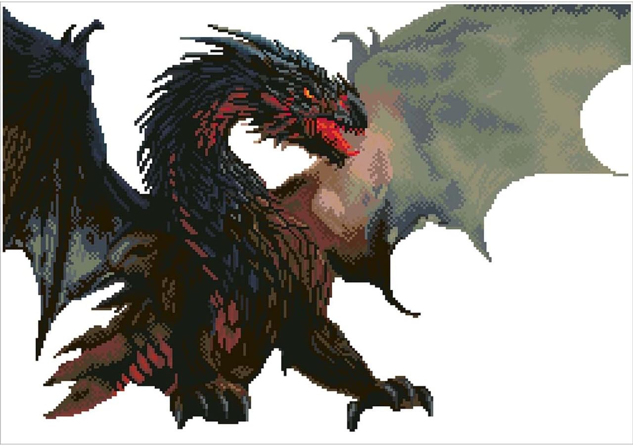 DIAMON DOT Dragon? Lai Mythica Diamon Paintin Kit fo Adult Diamon Ar Kit Relaxin Creativ Craf Ki wit Dot Gem 19.5inchx27.8inch