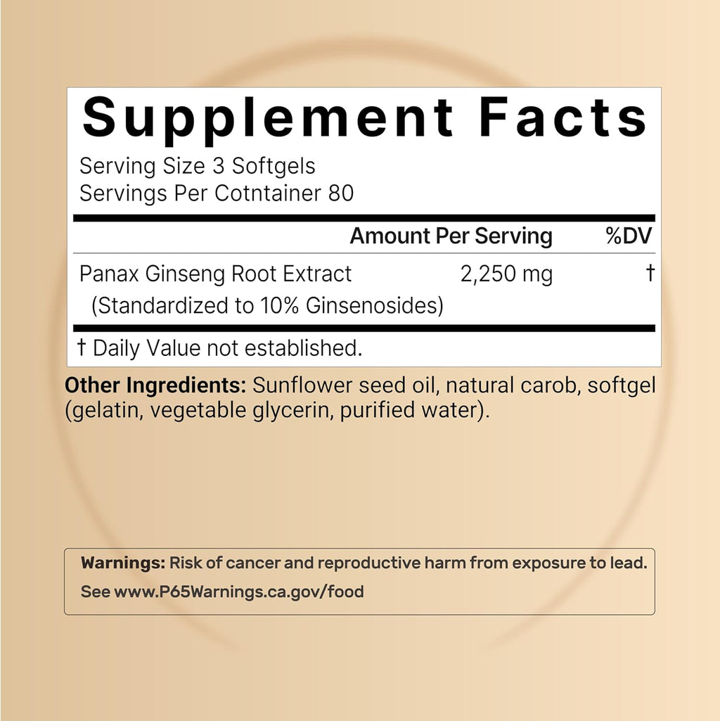 NatureBel Korea Re Ginsen 2,250m Pe Serving 24 Softgel Pana Ginsen Root Standardize t 10 Ginsenosides Non-GMO Suppor Energy Mal Performance Immun System