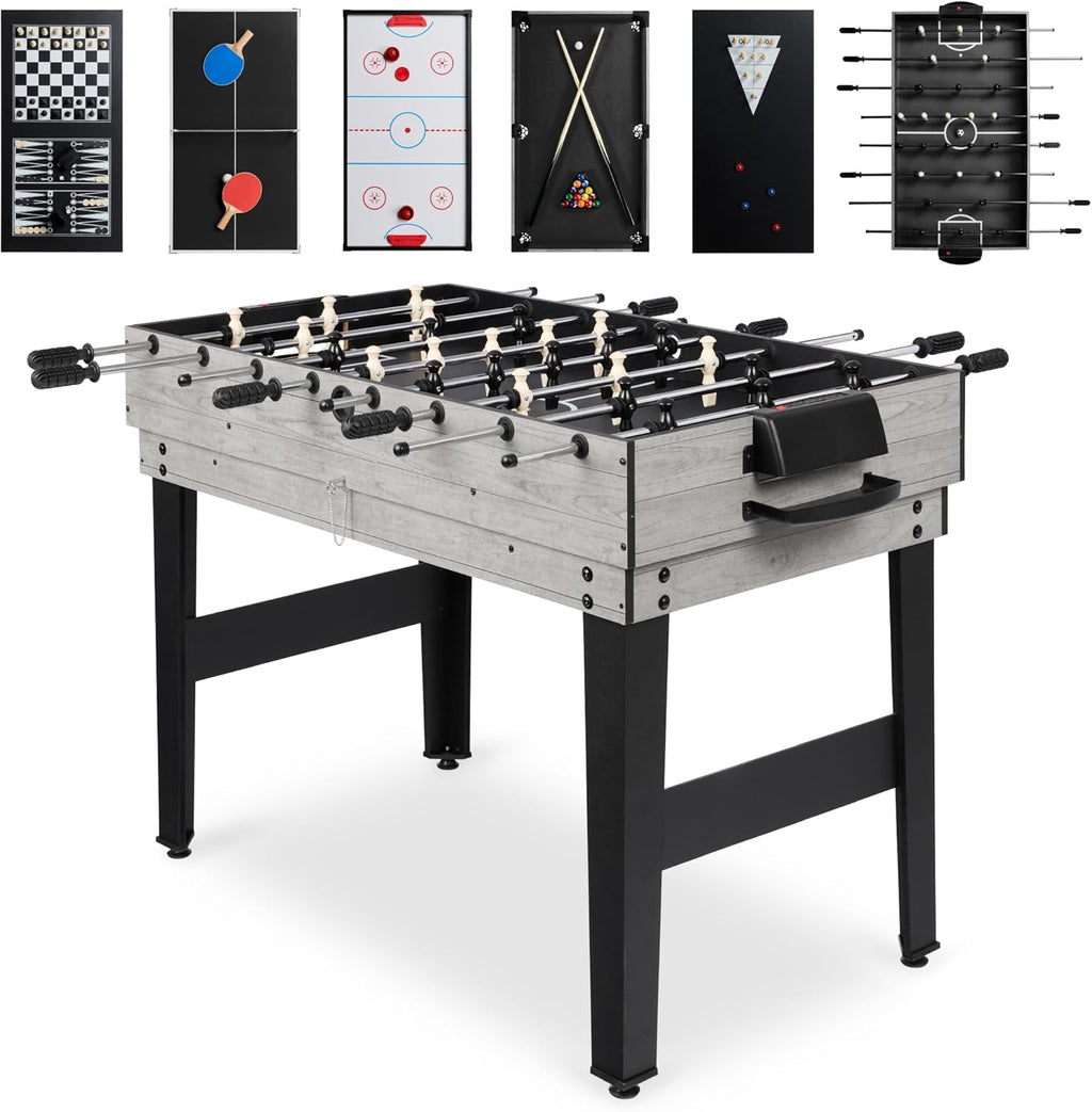Best Choice Products 2x4ft 10-in-1 Combo Game Table Set for Home, Game Room, Friends & Family w/Hockey, Foosball, Pool, Shuffleboard, Ping Pong, Chess, Checkers, Bowling, and Backgammon