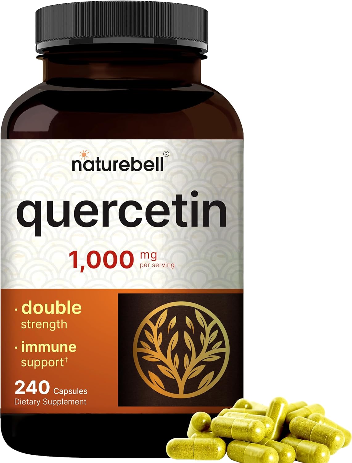 NatureBel Quercetin1000m Pe Servin 24 Capsules Ultr Strengt Querceti Supplemen Bioflavonoid fo Health Immun Support Thir Part Tested Non-GM N Gluten