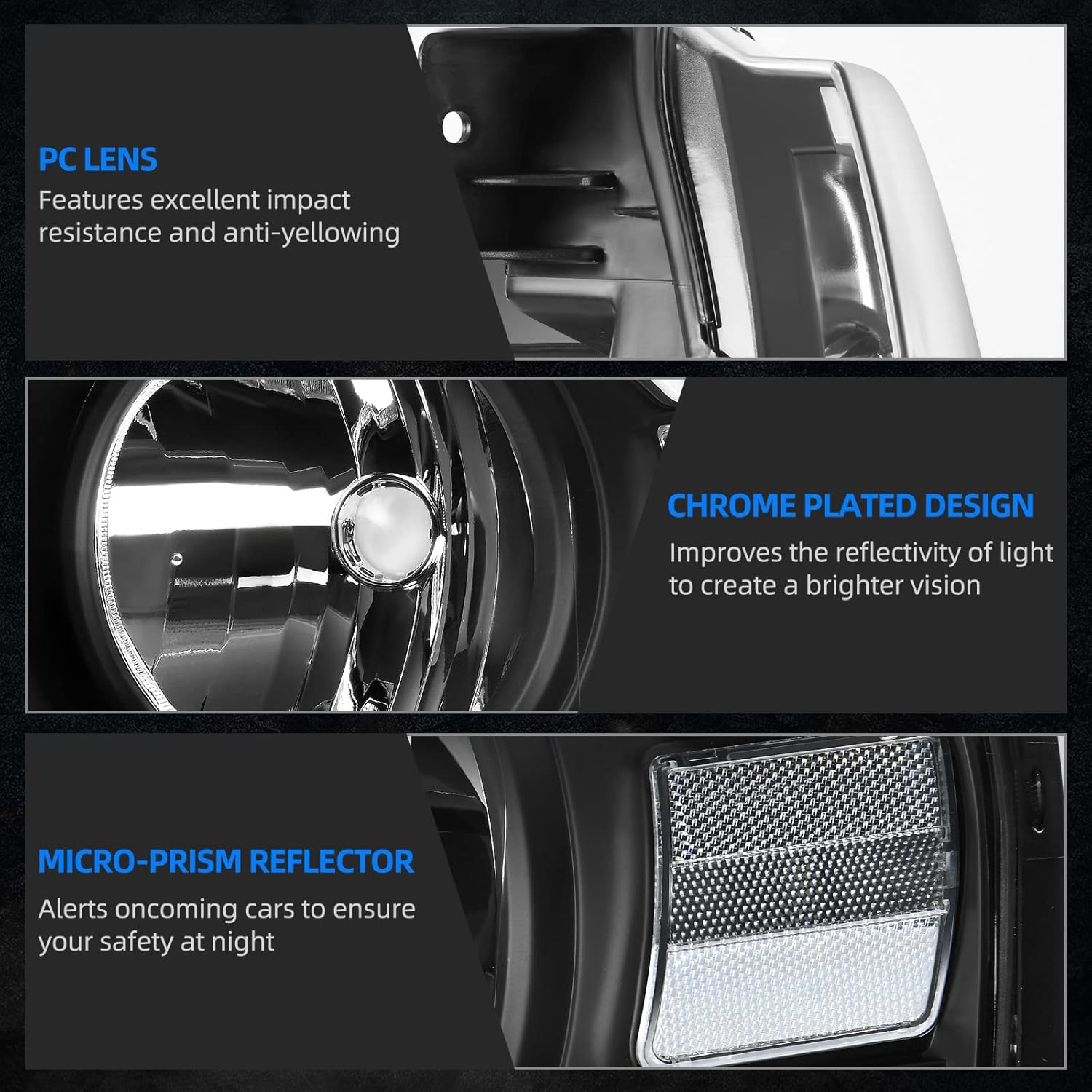 AUTOSAVER88 Switchback LED Tube Headlights Assembly Compatible with 2004-2008 Ford F150 F-150 DRL Headlight Headlamp Replacement Pair with Daytime Running Light Black Housing Clear Reflector