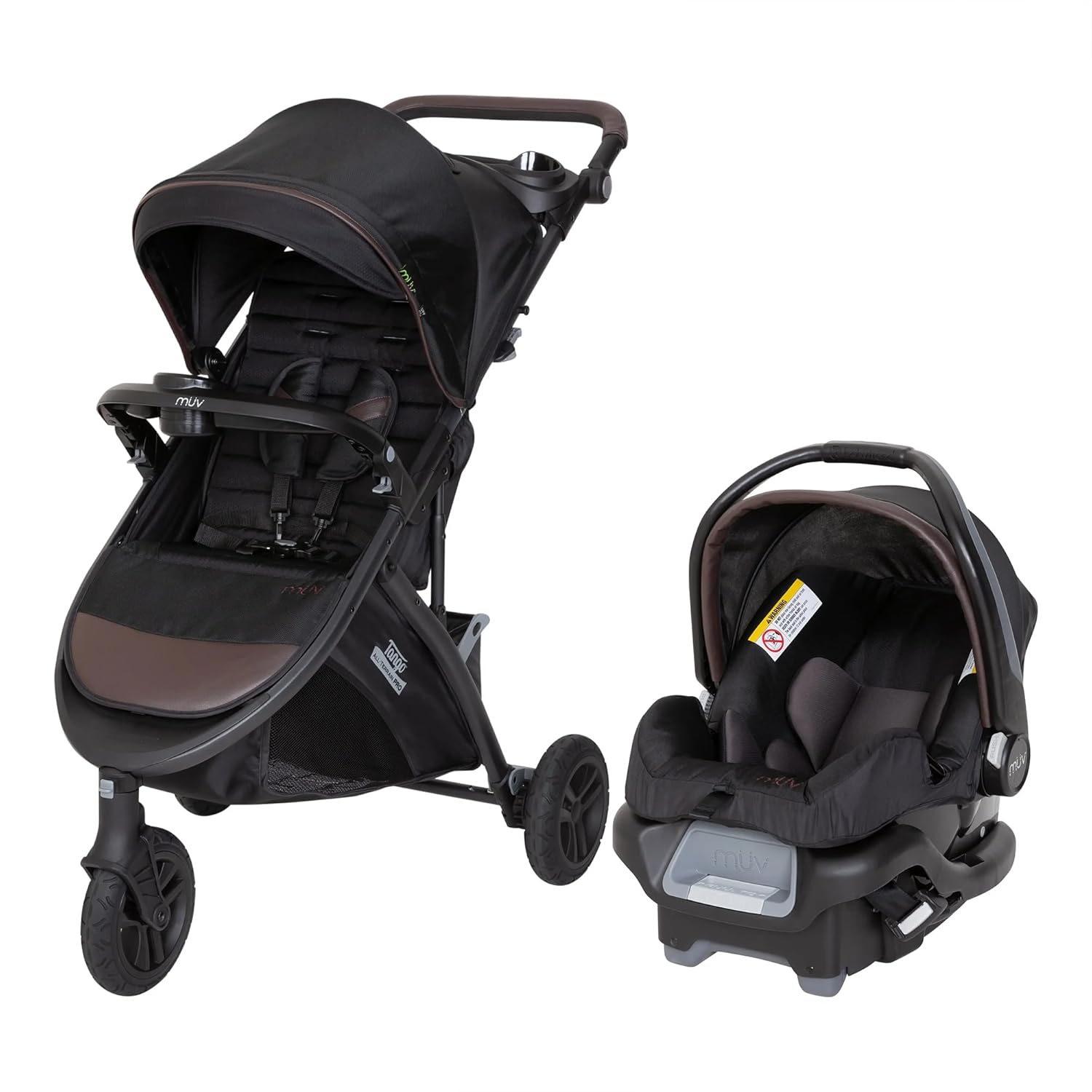 Bab Tren Tang Pr Bab Strolle wit All 3 Infan Ca Seat Adjustabl Canopy Storag Baske Cu Holders Uptow Brow Lightweigh Foldabl Trave Syste fo Toddler Infants