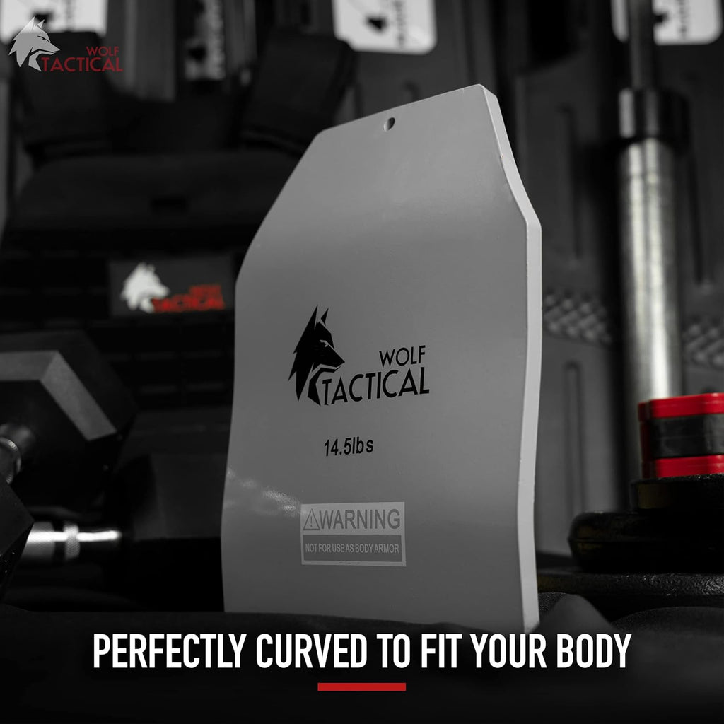 WOLF TACTICAL Curved Weight Vest Plates ¨C 5.75/8.75/14.5LB Pairs ¨C Contoured Ergonomic Fit ¨C WODs, Strength Training, Running, Heavy Workouts