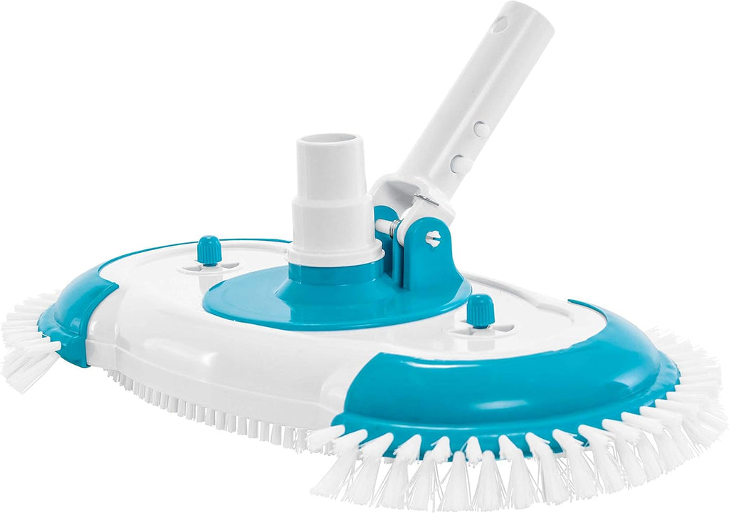 U.S. Pool Supply 13inch Weighted Pool Vacuum Head with Nylon Bristles, Swivel Hose Connection, EZ Clip Handle - Connect 1-1/4inch or 1-1/2inch Hose - Removes Debris, Cleans Floors - Safe for Vinyl Lined Pools