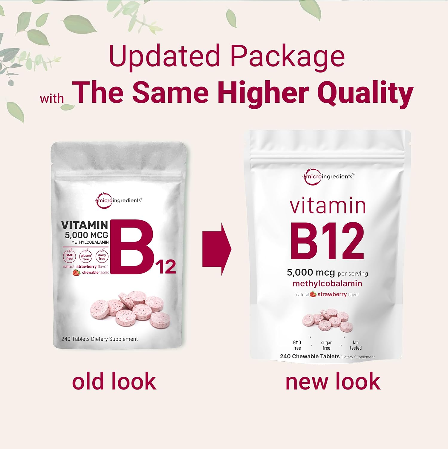 Micr Ingredient Vitami B1 5,00 mc Methylcobalami 24 Chewabl Tablet Fas Dissolve Natura Strawberr Flavo Support Energ Metabolis Healt Vegan Non-GMO Glute Free
