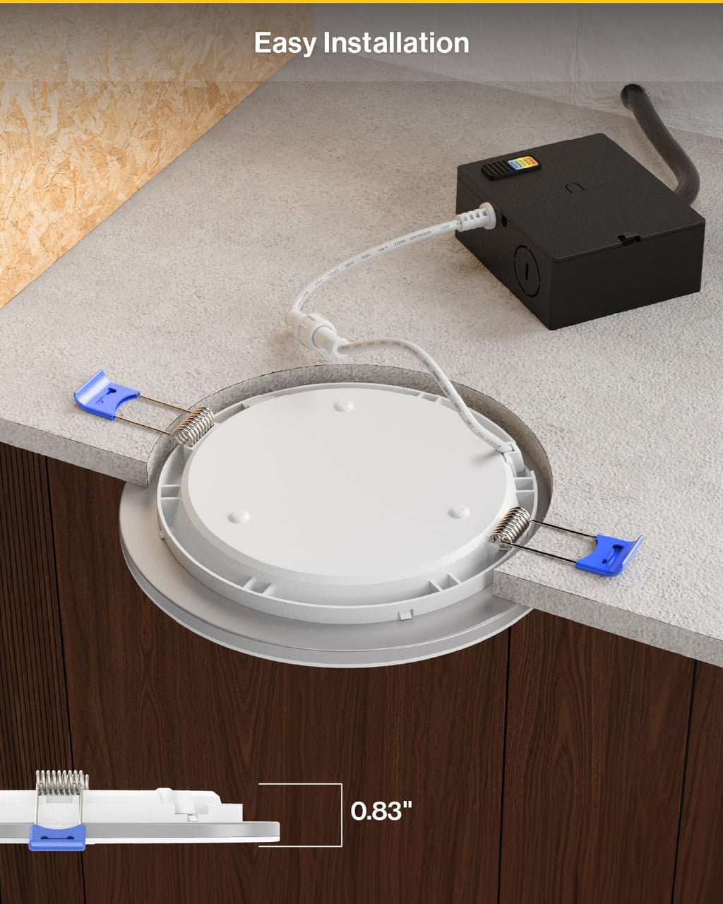 Sunco 24 Pack 6 Inch LED Recessed Light with Night Light, Canless Recessed Lighting, 1500 LM, 15W (150W Equivalent), Selectable CCT 2700K/3000K/4000K/5000K/6000K, Dimmable, with Junction Box