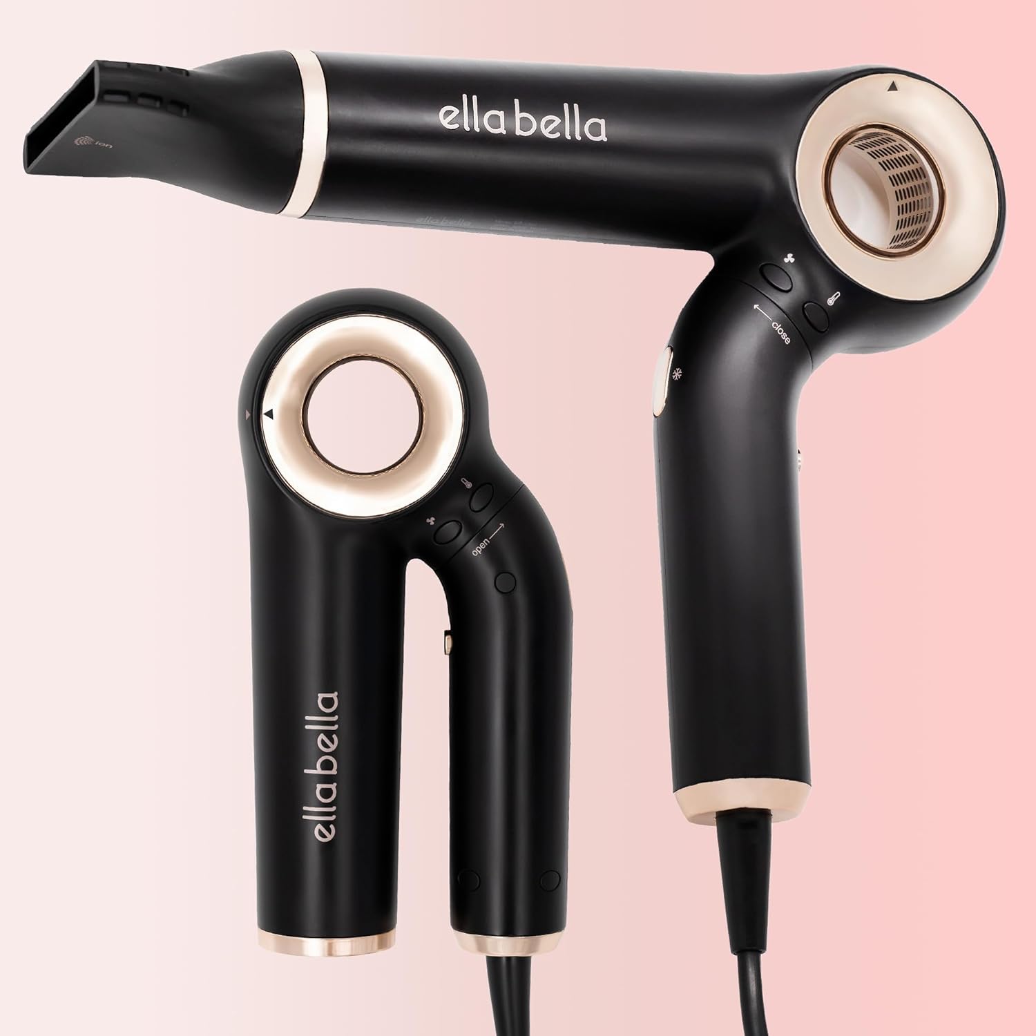 ELL BELLA Professiona Ioni Hai Drye (Foldable Negativ Io Blo Drye Perfec fo Trave Intelligen Hea Contro Rapi Dryin Speed Lightweigh Desig Lo Nois Technology