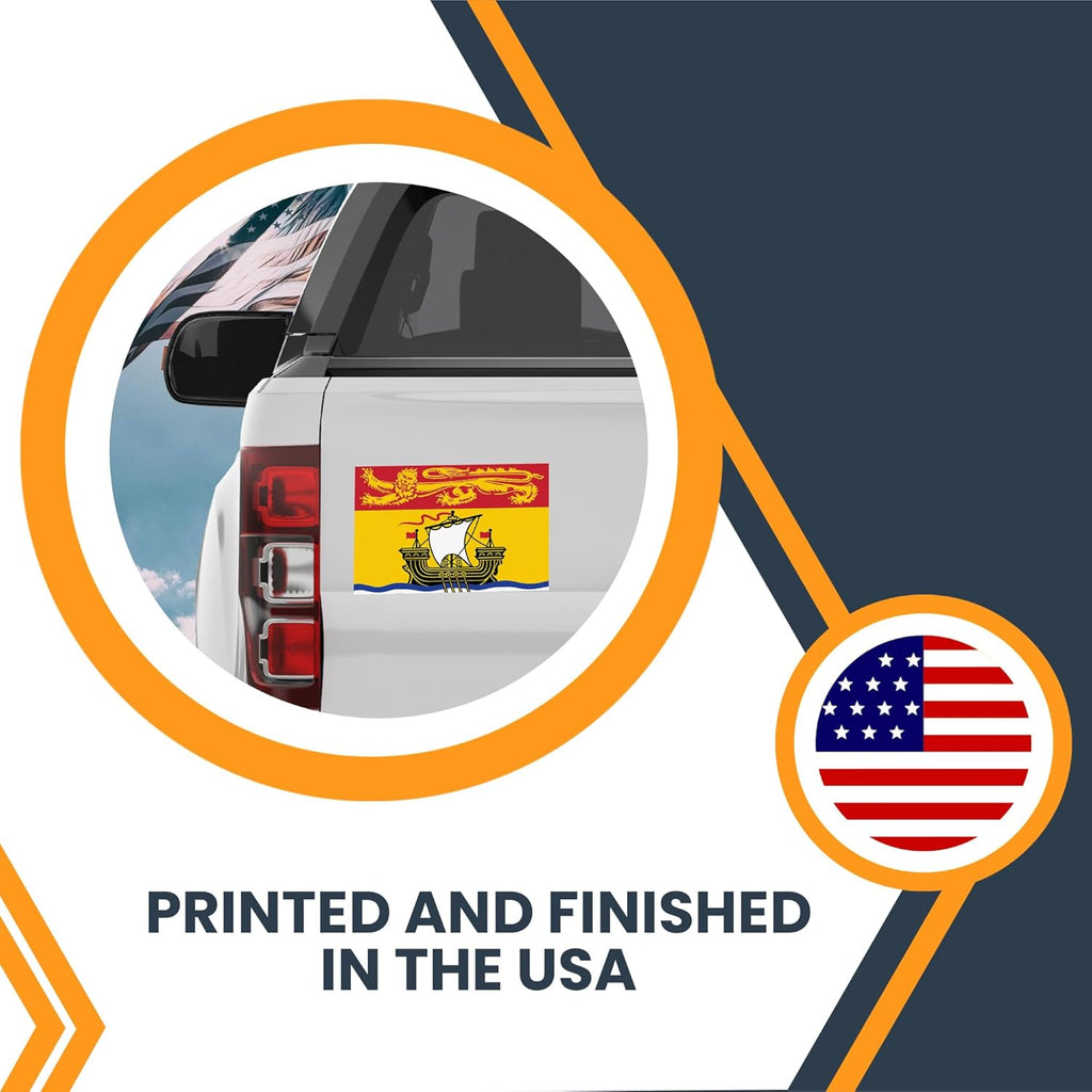 Magne M U Ne Brunswic Fla Magnet 4x Inches Flexibl Magneti Decal Heav Dut Magne Viny fo Car Truck SUV Fridge Locker Canadia Provinc Souvenir Mad i USA,