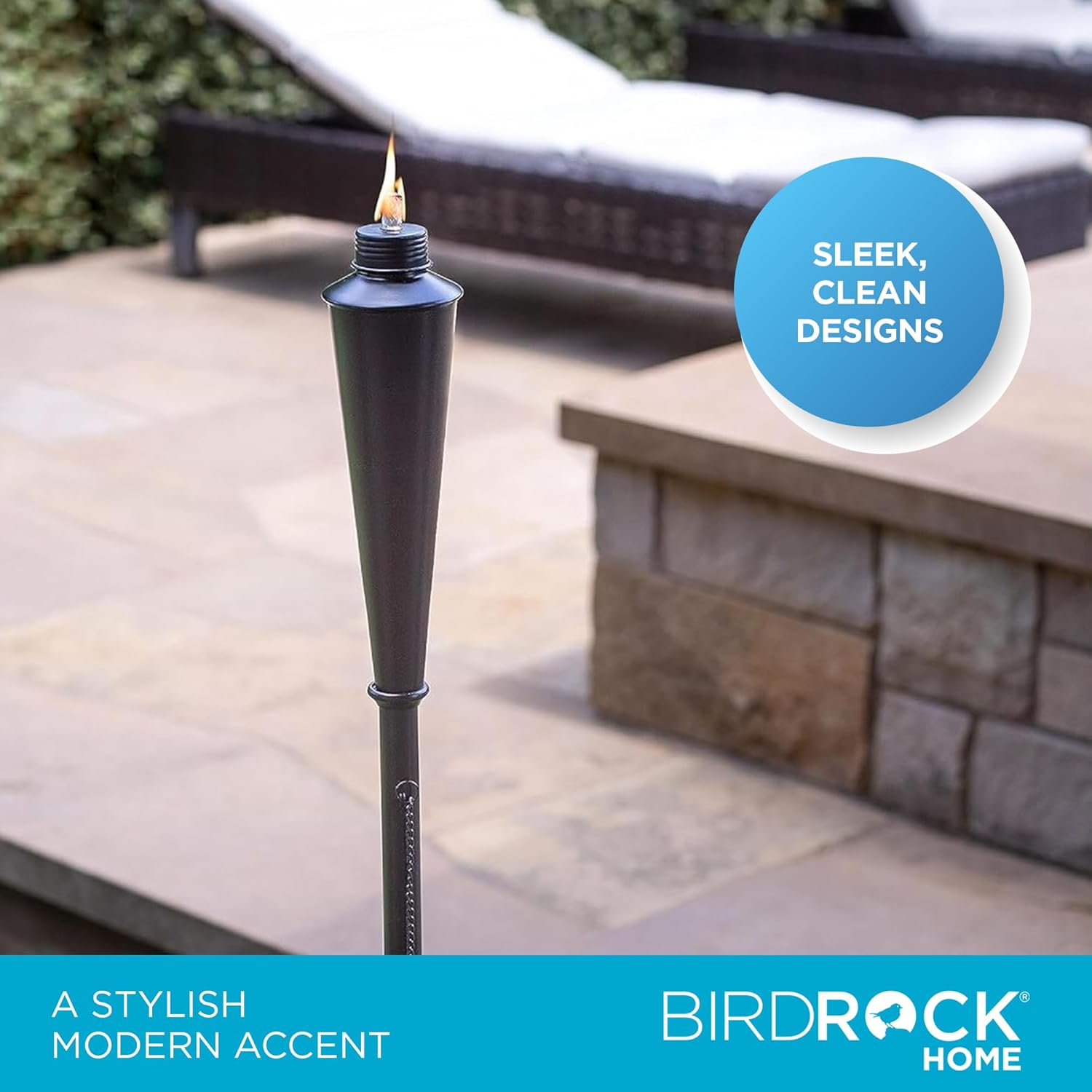 BIRDROC HOM Outdoo Torche Durabl Construction Moder Design Weathe Resistant Citronell Oi Compatible Idea fo Backyards Patios Pathway Garde Torch Pack