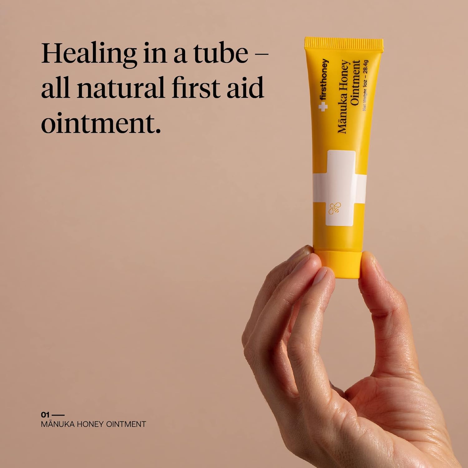 First Honey Wound Healing Ointment [ 1oz - 28.4g ] | 100% Active Leptospermum | Fast Relief Skin Repair | Manuka Honey from New Zealand | Antibiotic Free Burn Care, Scar Gel, Dressing Aid