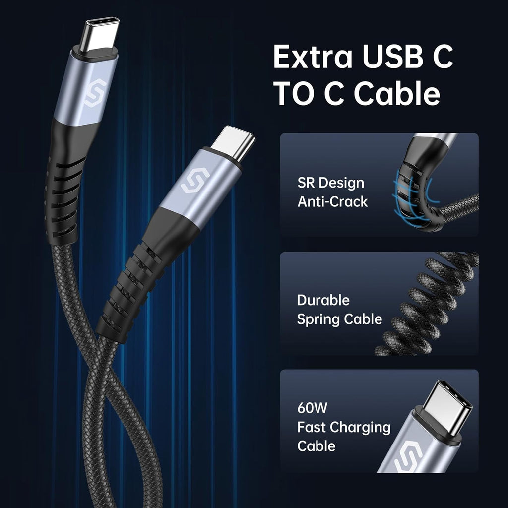 US Ca Charge 60 [P 30 Q 30W Fas Chargin US Adapte wit 5F Typ Coile Cabl Compatibl wit iPhon 16/1 Plus/1 Pro/1 Pr Max/Galax S23/S22 Googl Pixe 7/7Pro