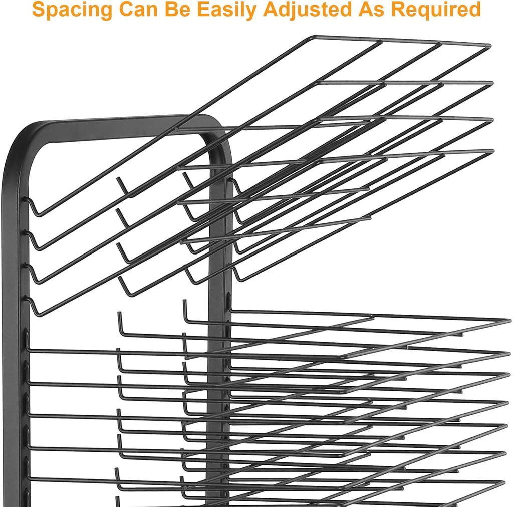 Ar Dryin Rac wit Lockabl Wheel Meta Ar Storag Rac wit 2 Removabl Shelves Ar Organize Heigh 41. i fo Ar Studio Artwork Craf Roo an Desktop Black