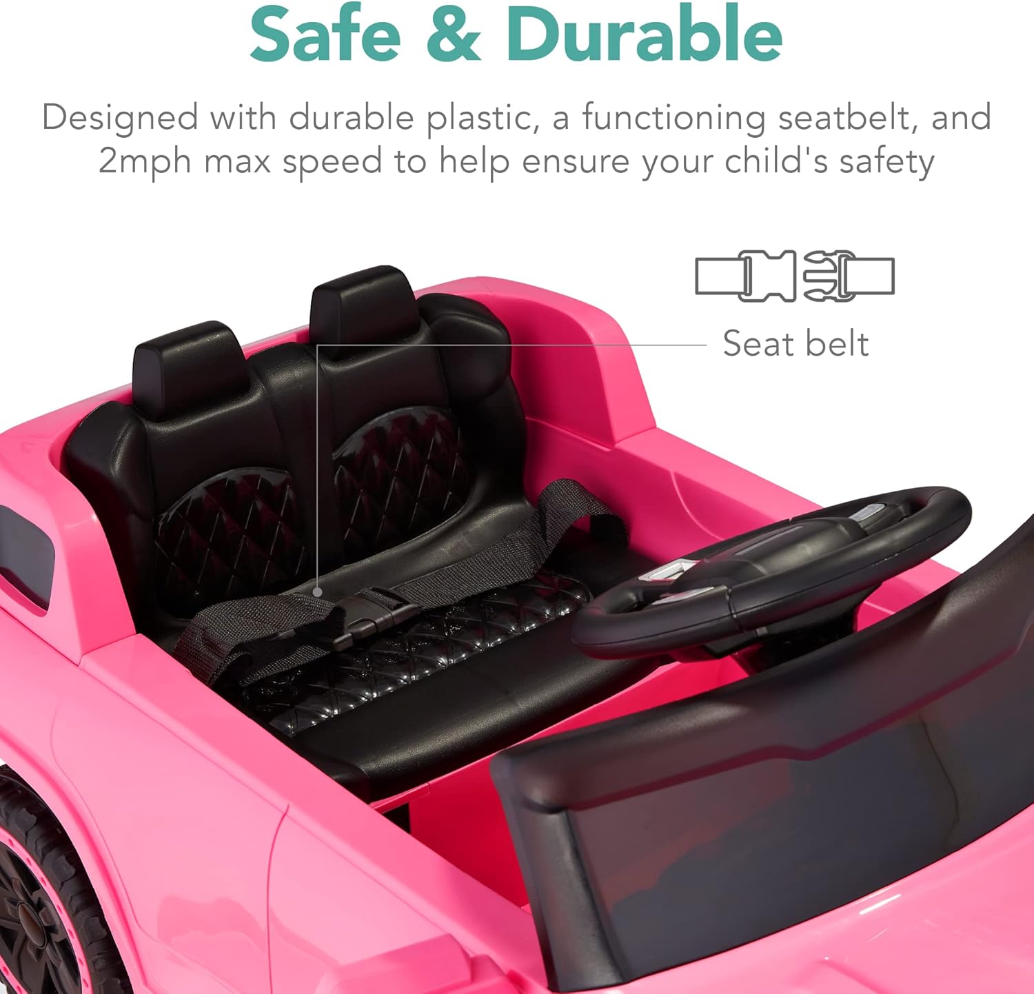 Best Choice Products Kids 6V Ride On Truck w/Parent Remote Control, 3 Speeds, LED Lights, Pink