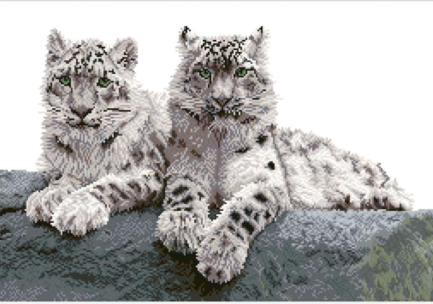 DIAMON DOT Sno Leopard Hemi Nationa Par Kashmi Indi Diamon Paintin Kit fo Adult Diamon Ar Kit Relaxin Creativ Craf Ki wit Dot Gem 19.7inchx29.5inch