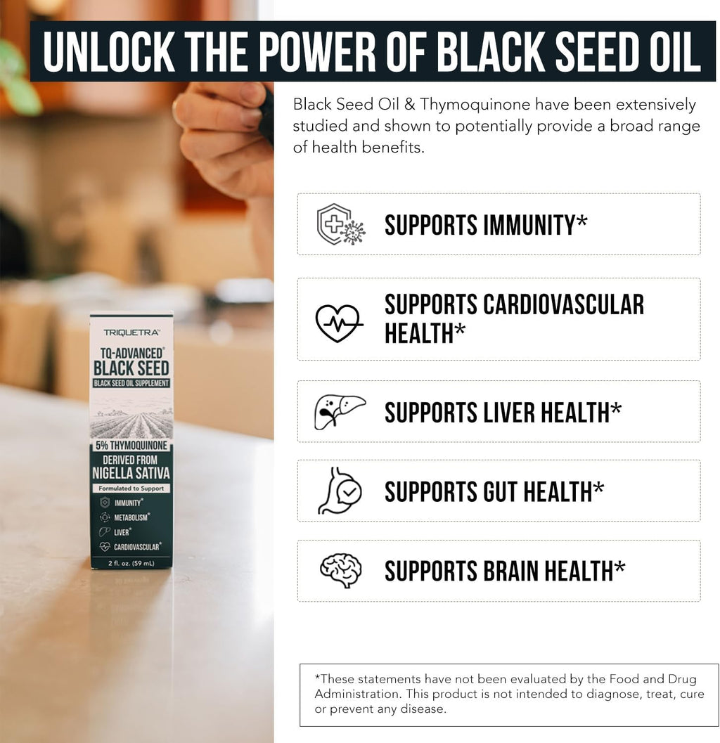 Blac See Oi Liqui 5 Thymoquinon TQ-Advanced Hig Potenc 10 m pe Servin 15: Concentrat fro Nigell Sativ Extract Ra Form Vega Formula Glas Bottl (3 Servings)