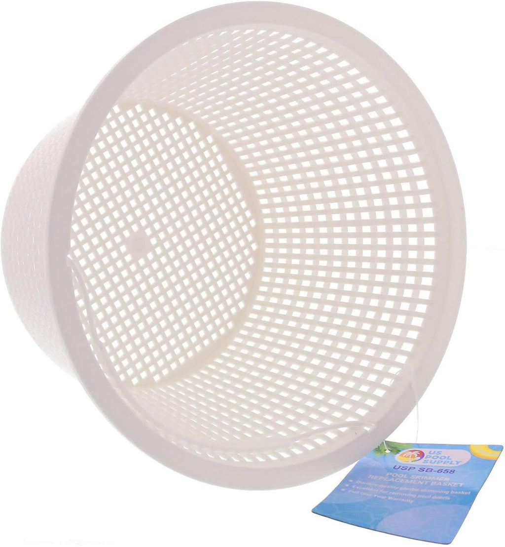 U.S. Pool Supply Swimming Pool Plastic Skimmer Replacement Basket (Set of 2) - Skimmer Basket for Inground Pool, Skim Filter Remove Leaves and Debris - 8inch Top, 5.5inch Bottom, 5inch Deep - Not Weighted