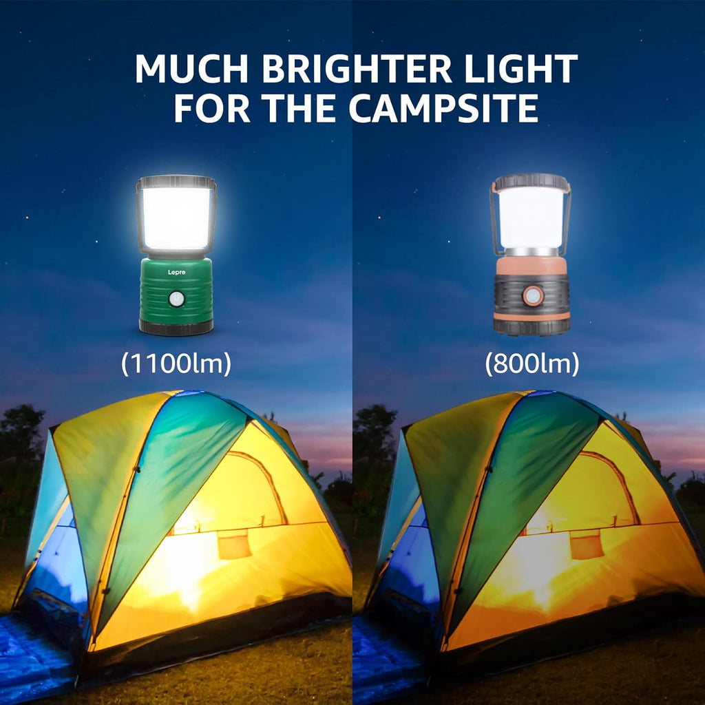 Lepr Campin Lantern Batter Powere LE wit 1500LM Ligh Modes Waterproo Ten Light Lanter Flashligh fo Hurricane Emergenc Light Surviva Kit Storms Outages Fishing Hiking
