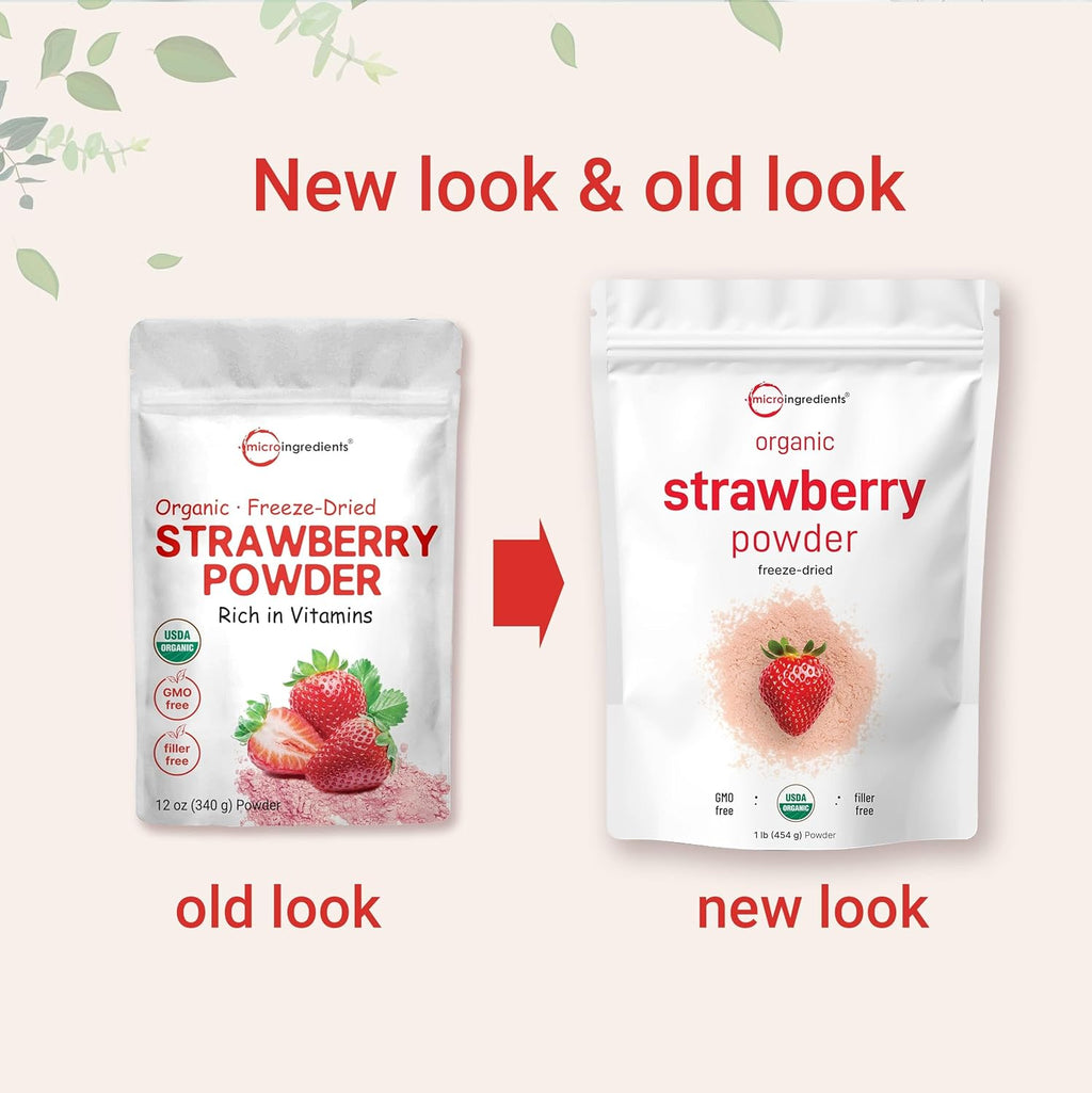 Organi Strawberr Powder L 100 Natura Frui Powde Freeze-Drie Strawberrie Sourc N Suga Additive Grea Flavo fo Drinks Smoothie Beverage Non-GM Vega Friendly