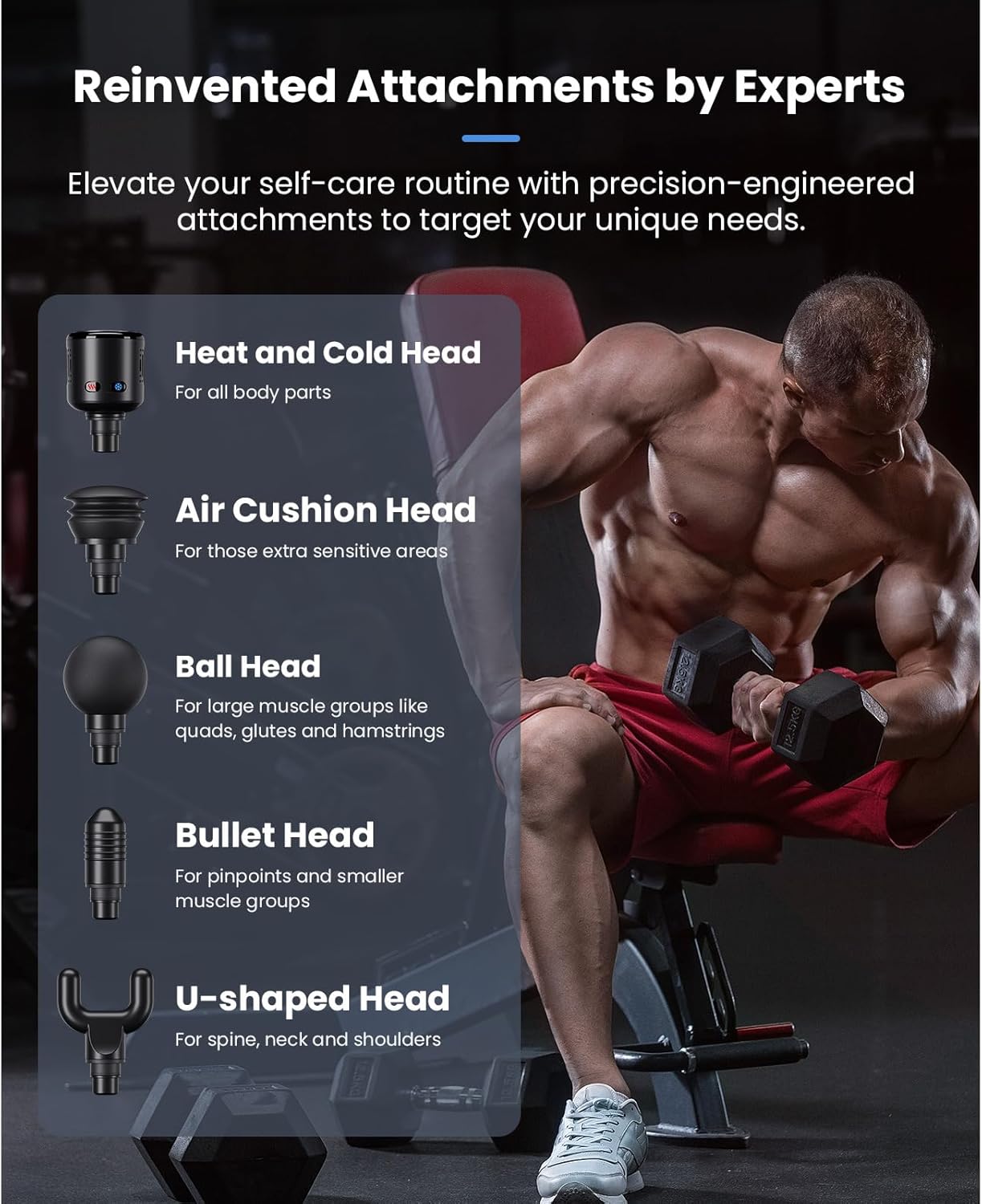 BO AN BRA A Pr Massag Gu wit Hea an Col Therapy FS Eligible/HS Eligible Professiona Percussio Massag Gu Dee Tissu fo Hom Gym Portabl Muscl Massage wit Forc Senso Light