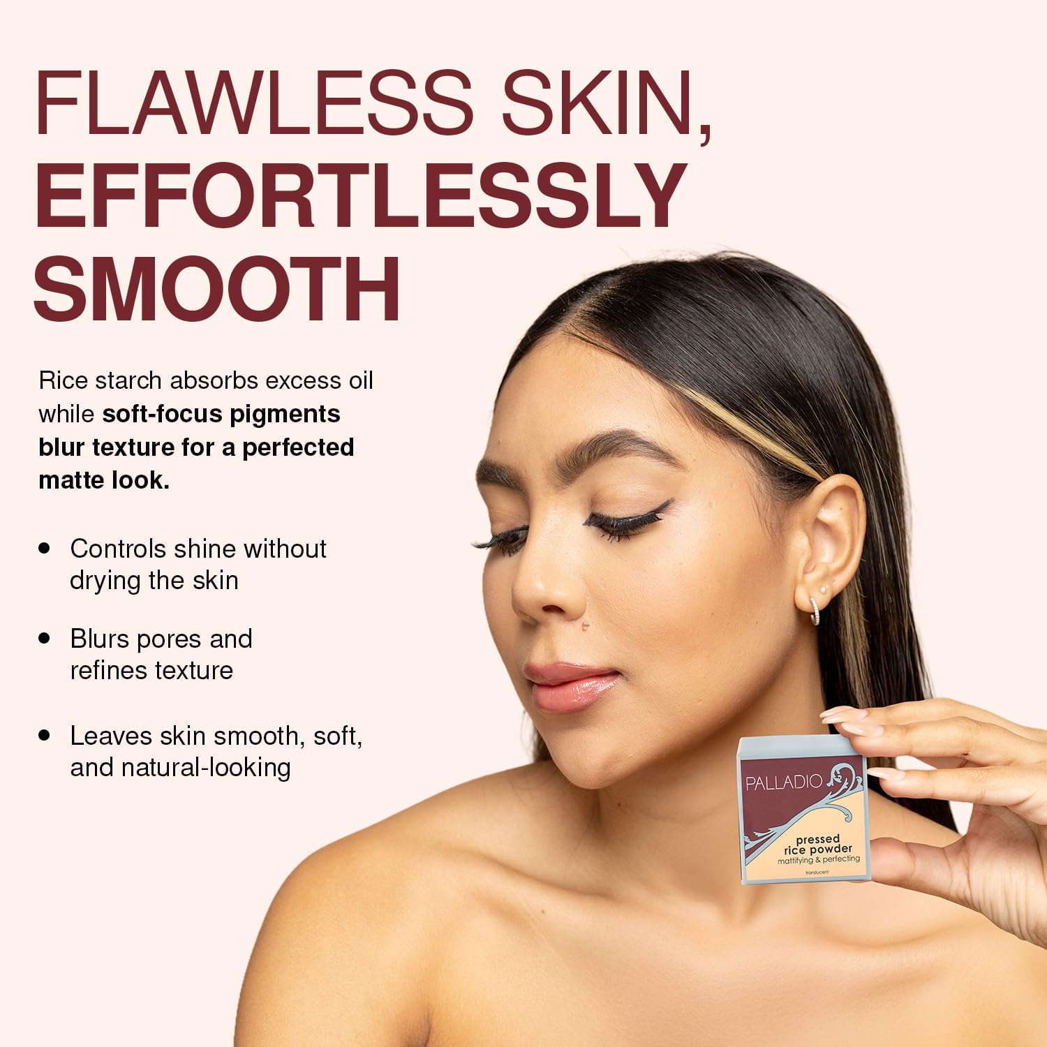 Palladio, Pressed Rice Powder, Natural, 0.26 Ounce
