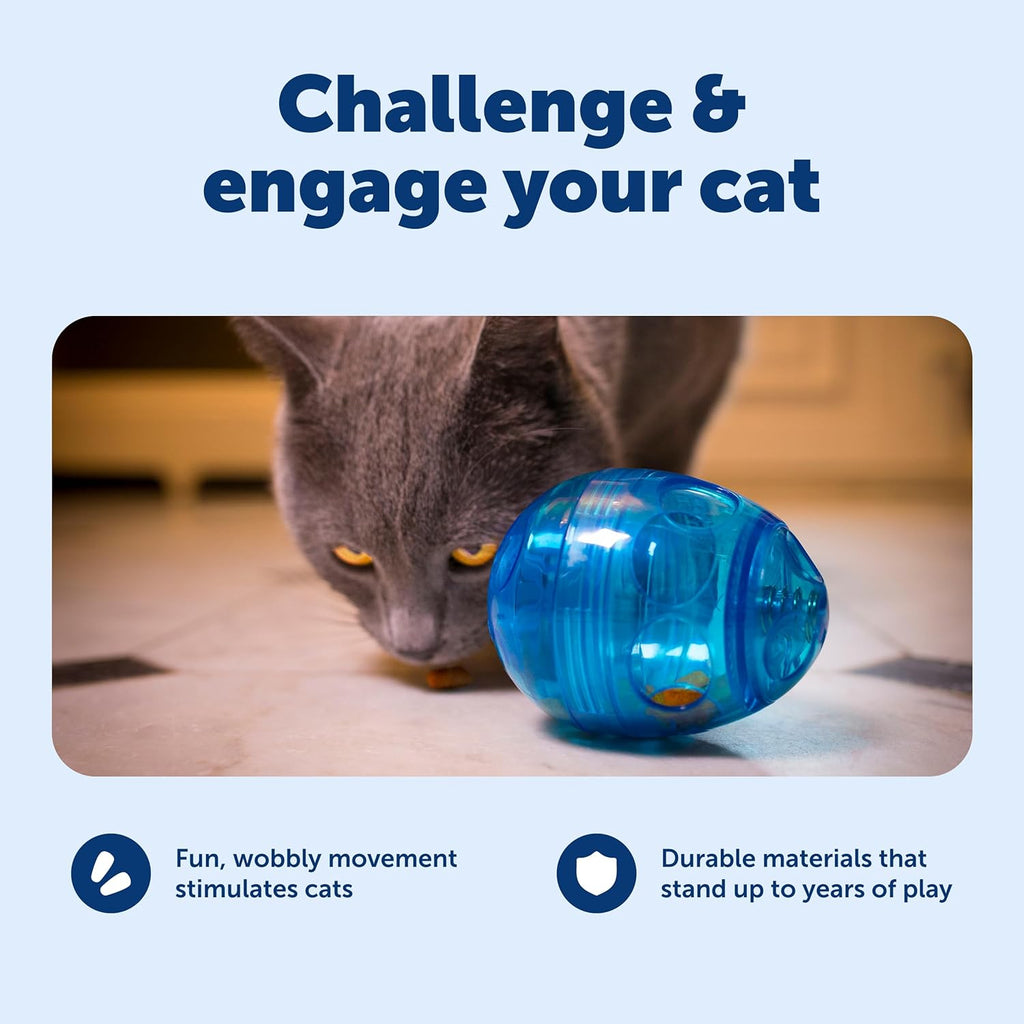 PetSaf FUNkitt Egg-Cersize Ca To Slow-Feede fo Cat t Slo Dow Reduc Aggressiv Eatin Durabl Multi-Functiona Enrichmen To fo Improve Digestio Exercise