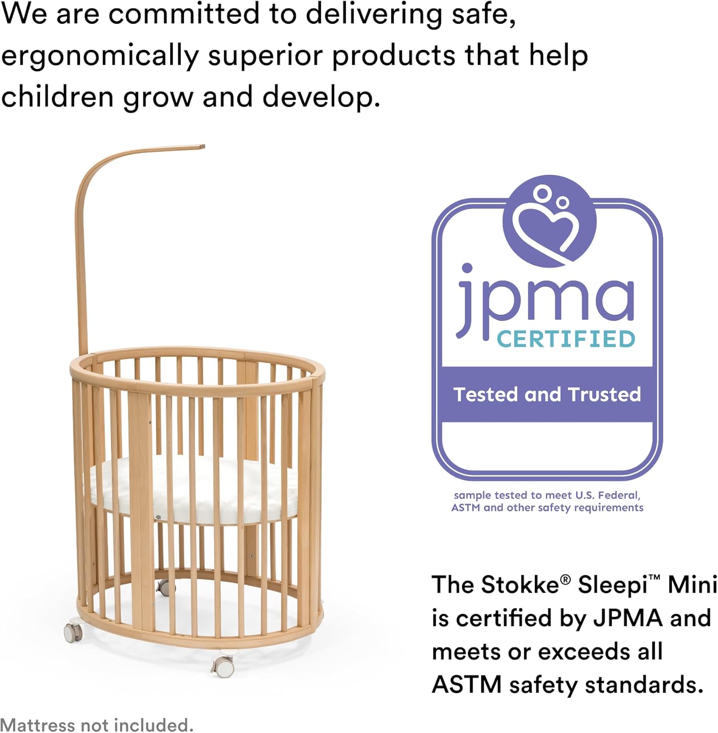Stokk Sleep Min Bundl V3 Whit Include Sleep Min V3 Mattres Drap Ro Suitabl fo Age 0- Year Ol Adjustabl Stylish