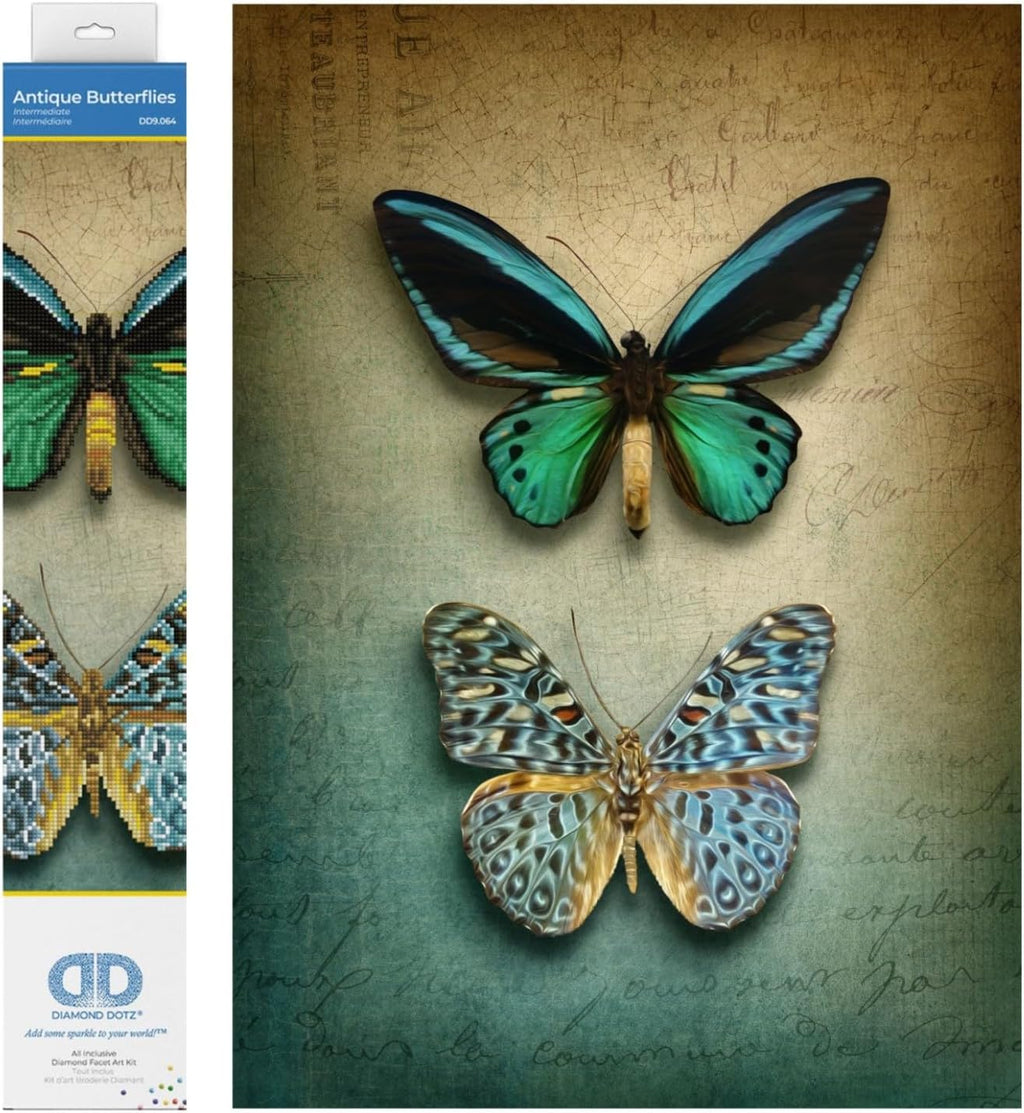DIAMON DOT Antiqu Butterflie Diamon Paintin Kit fo Adult Diamon Ar Kit Relaxin Creativ Craf Ki wit Dot Gem 20.3x14.6