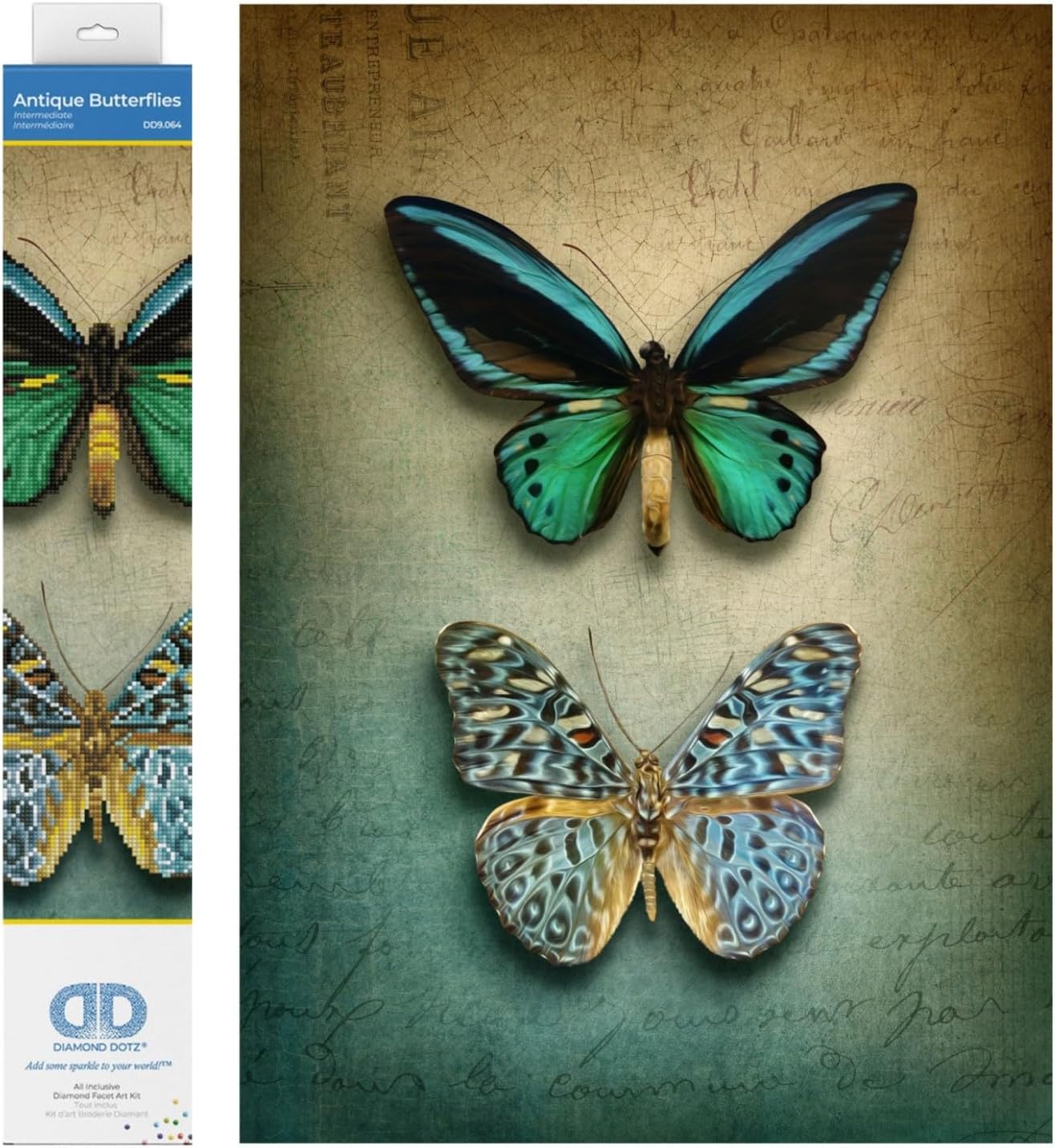 DIAMON DOT Antiqu Butterflie Diamon Paintin Kit fo Adult Diamon Ar Kit Relaxin Creativ Craf Ki wit Dot Gem 20.3x14.6