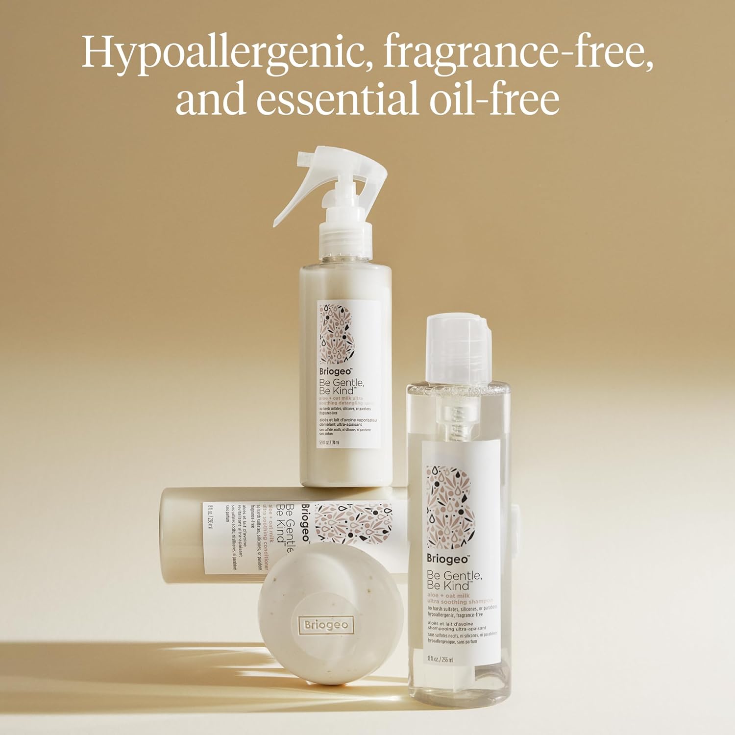 Brioge B Gentle B Kin Alo Oa Mil Ultr Soothin Shampoo Hypoallergeni an Dermatologist-Approve Shampoo Fragranc Free Vegan Cruelty-Free f oz