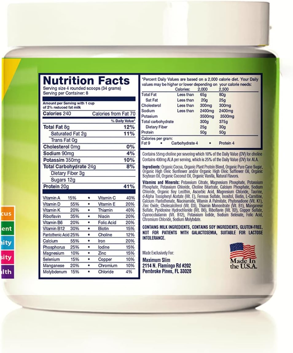 Maximu Kid Complet Organi Powde Mix Grea Tasting Eas t use Complet Nutritiona Drin wit 2 Vitamin an Minerals 20 o Plan Protein 3 o Fiber Ki Tested Parent Approved.