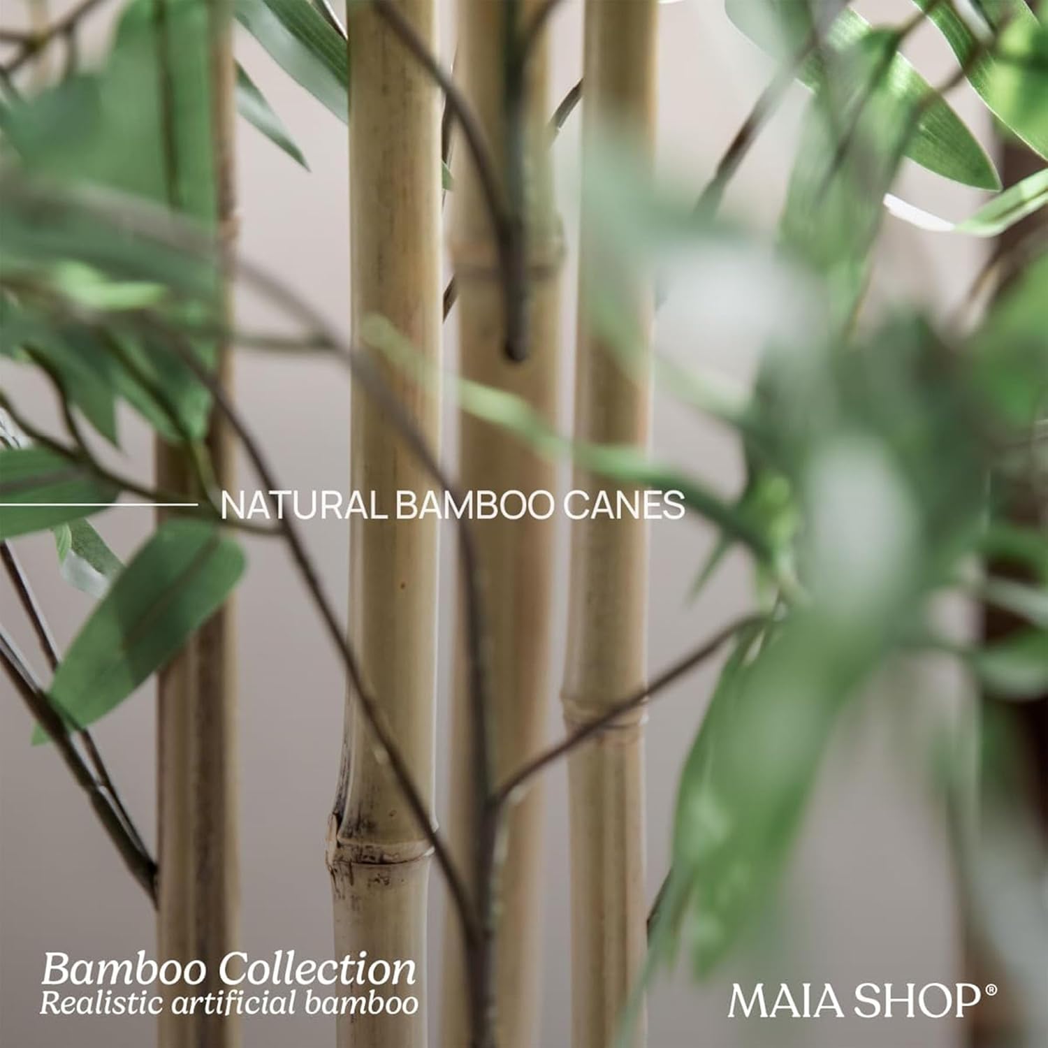 Maia Shop 5ft Artificial Bamboo Tree Plant for House, Apartment or Office ¨C Realistic Fake Indoor Plants for Living Room, Bedroom, Bathroom, Entryway or Patio ¨C Faux Greenery for Home D¨¦cor