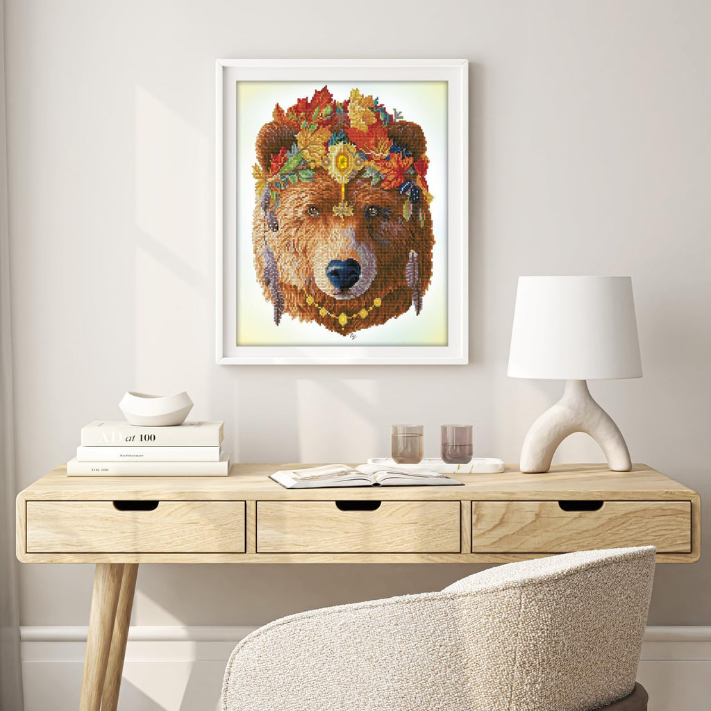 DIAMON DOT Bohemia Bea Diamon Paintin Kit fo Adult Diamon Ar Kit Relaxin Creativ Craf Ki wit Dot Gem 16.1x20.1