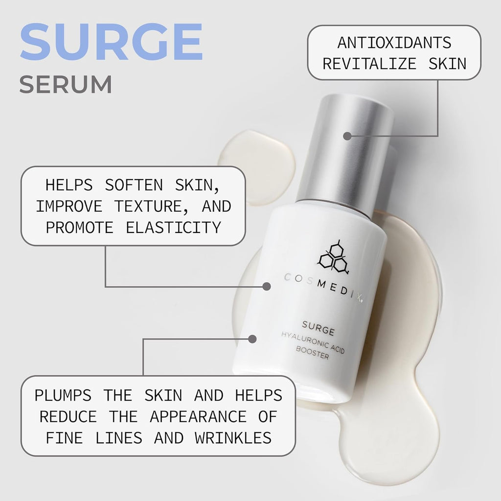 COSMEDI Surg Hyaluroni Aci Booste Seru Ultra-Hydratin Fac Seru wit Vitami Niacinamid Softens Brighten Moisturize Ski fo Fin Line Wrinkle 3 m  f oz