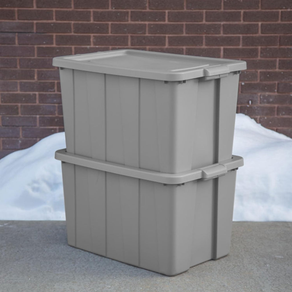Sterilite 4 Pack Tuff1 Storage Tote, Stackable Plastic Bin with Lid, 30 Gallon
