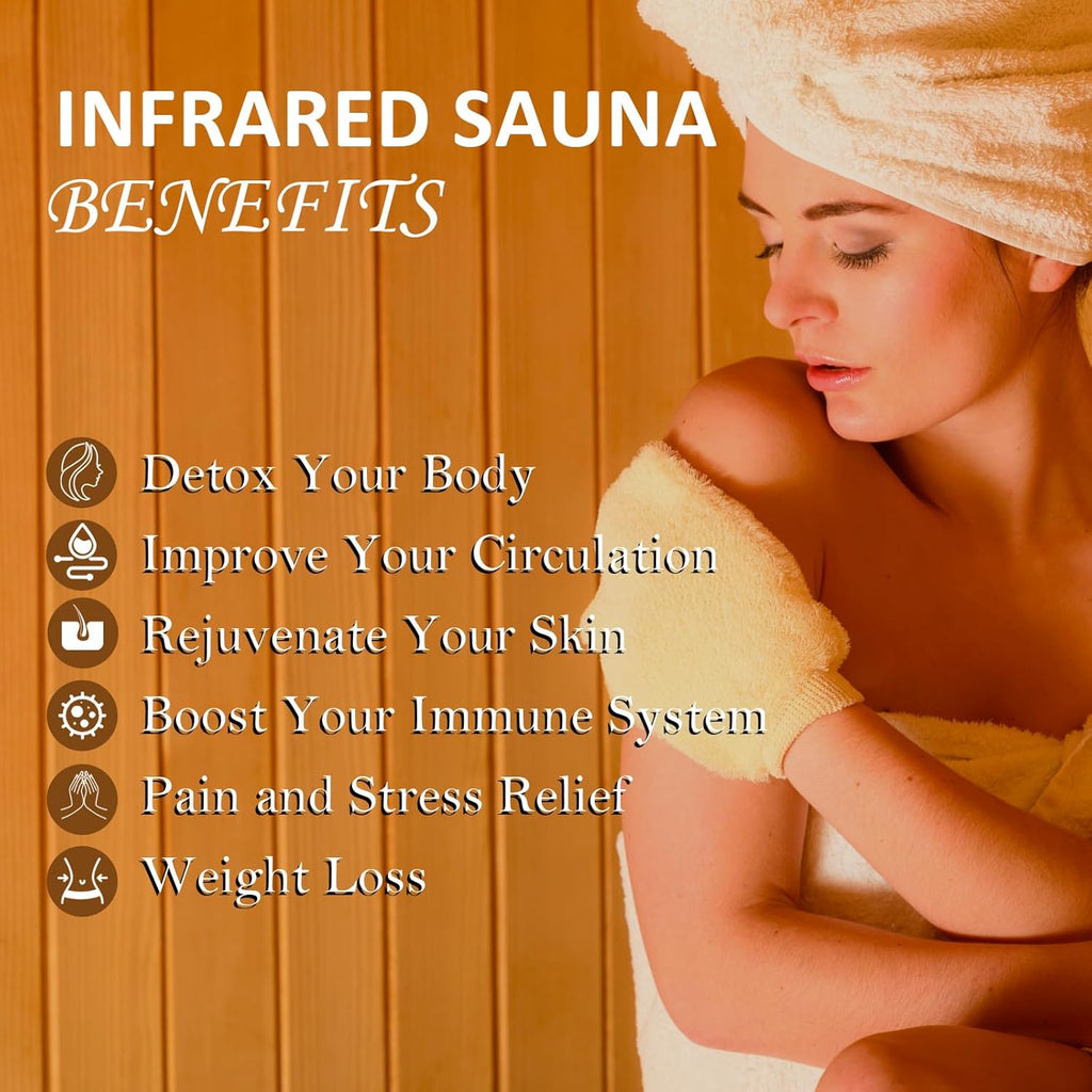 202 Upgrad Perso Sauna Heatin Plat Infrare Physica Therap Woode Dr Stea Sauna Lo EMF MP Auxiliar Connection Dua Control Insid an Outsid Fits Hom Sp Da Use