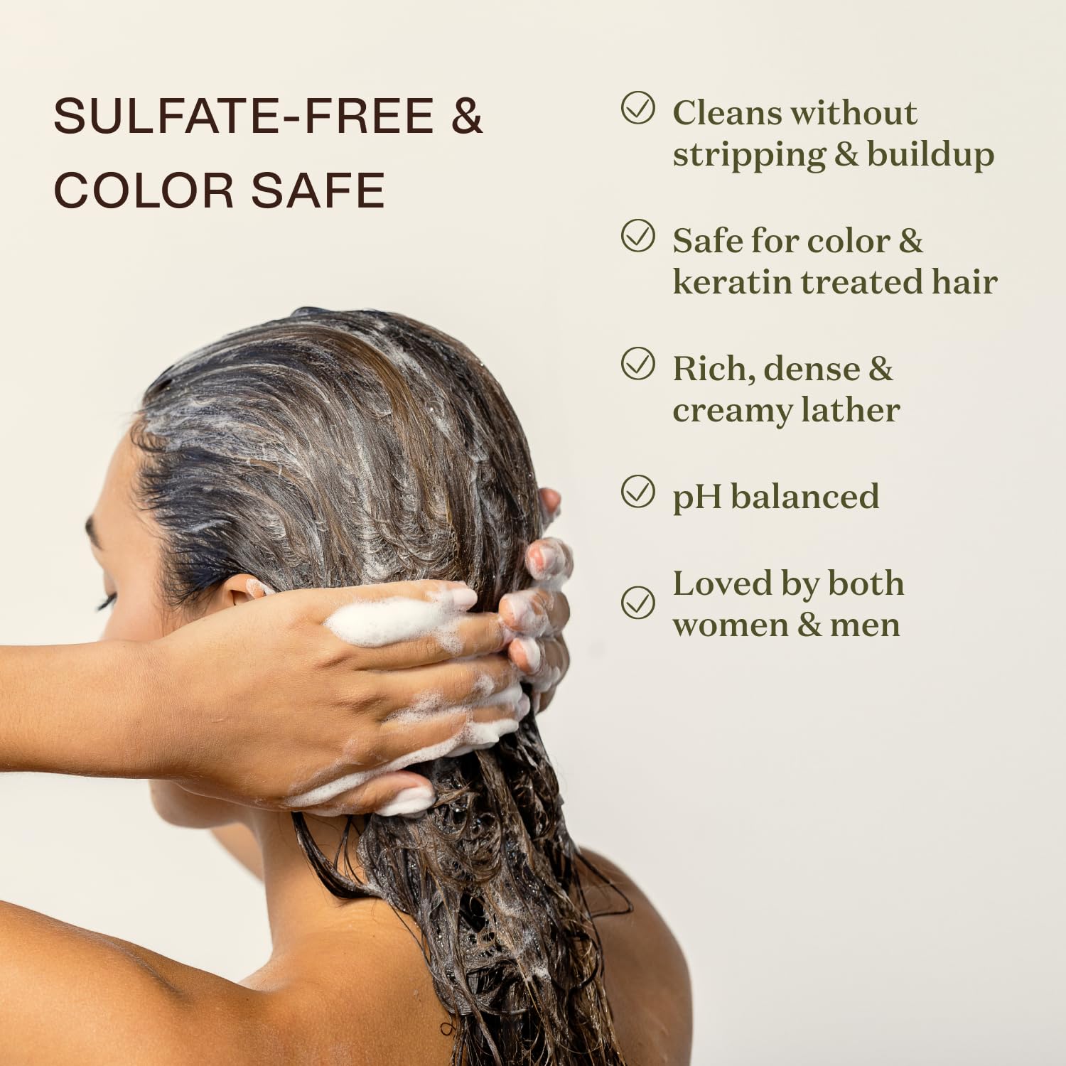 Ingreendients Natural Shampoo With Organic Ingredients - Sulfate Free, Color Safe, Non Toxic With Tea Tree Oil Apple Cider Vinegar, Vegan, Gluten Free, pH Balanced