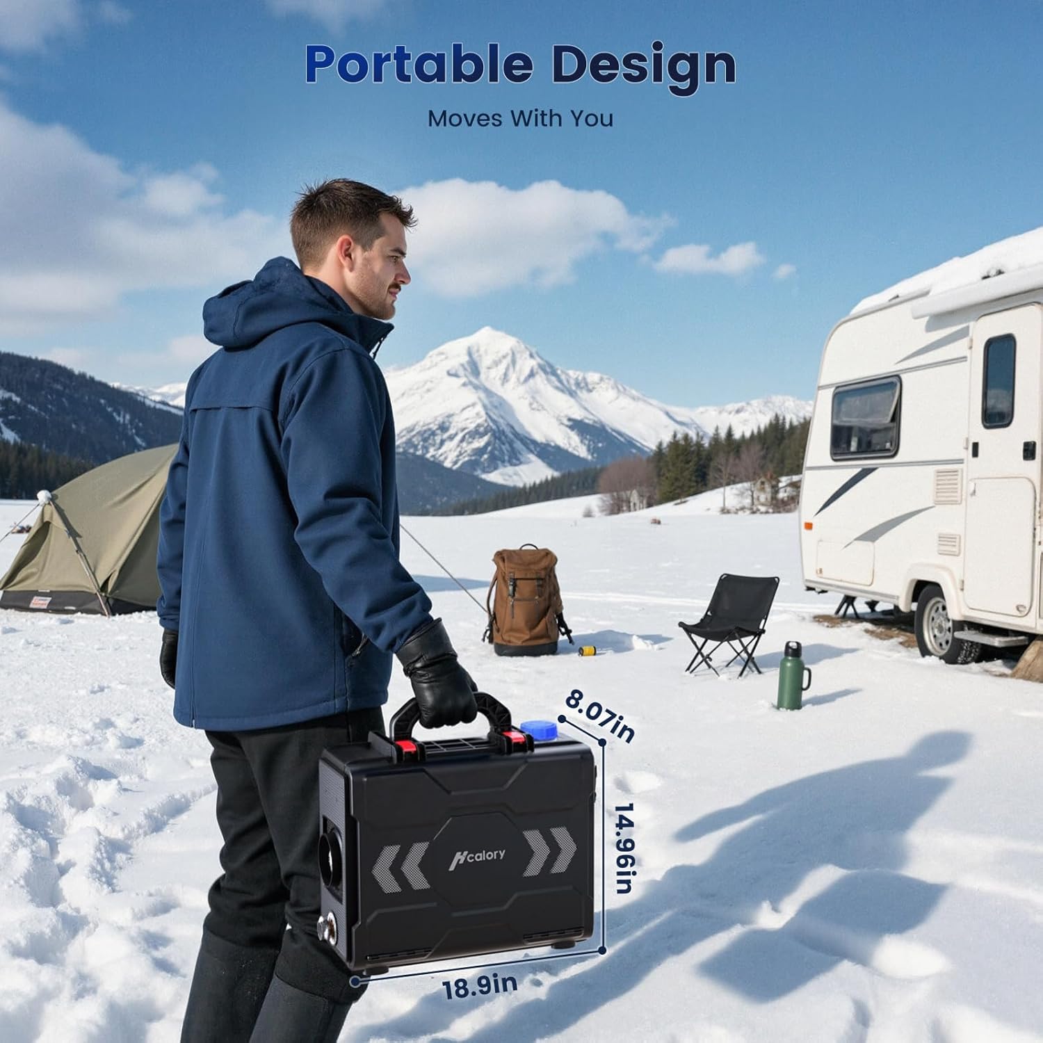 HCALOR 12 Portabl Diese Heater,Toolbo Diese Ai Heate 8K 6 All-in-On Parkin Heate wit AP Contro Wor a Altitud Ma 2000 f fo Ca Truck R an camper