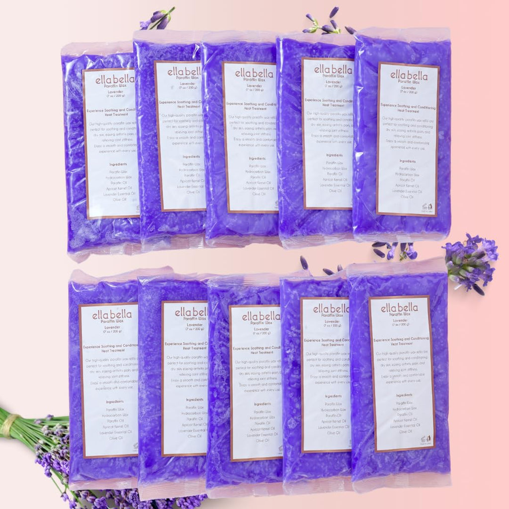 ELLA BELLA Paraffin Wax Refill Lavender • Therapeutic Hand Foot Wax for Paraffin Bath • Deep Moisturizing Soothing Relief • Compatible with our Wax Machine