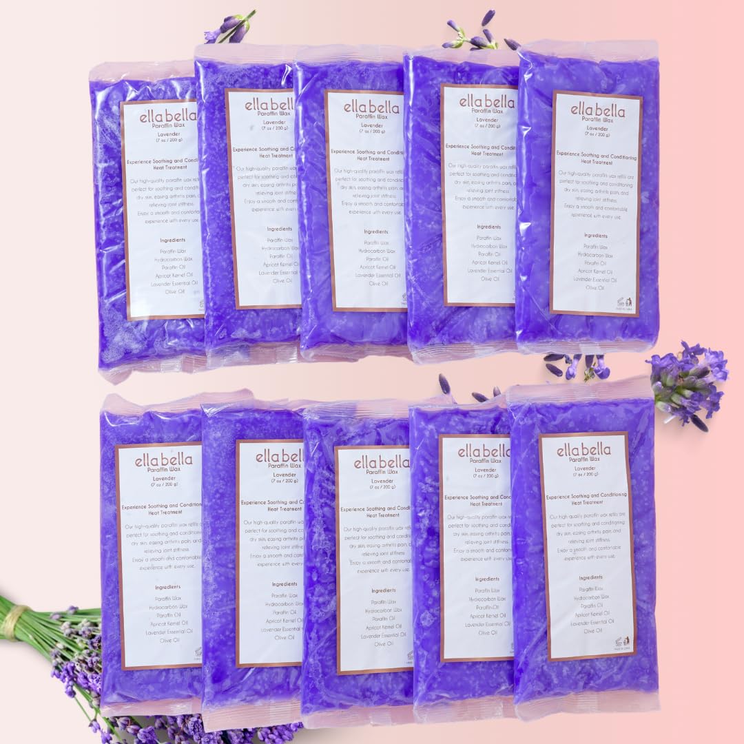 ELLA BELLA Paraffin Wax Refill Lavender • Therapeutic Hand Foot Wax for Paraffin Bath • Deep Moisturizing Soothing Relief • Compatible with our Wax Machine
